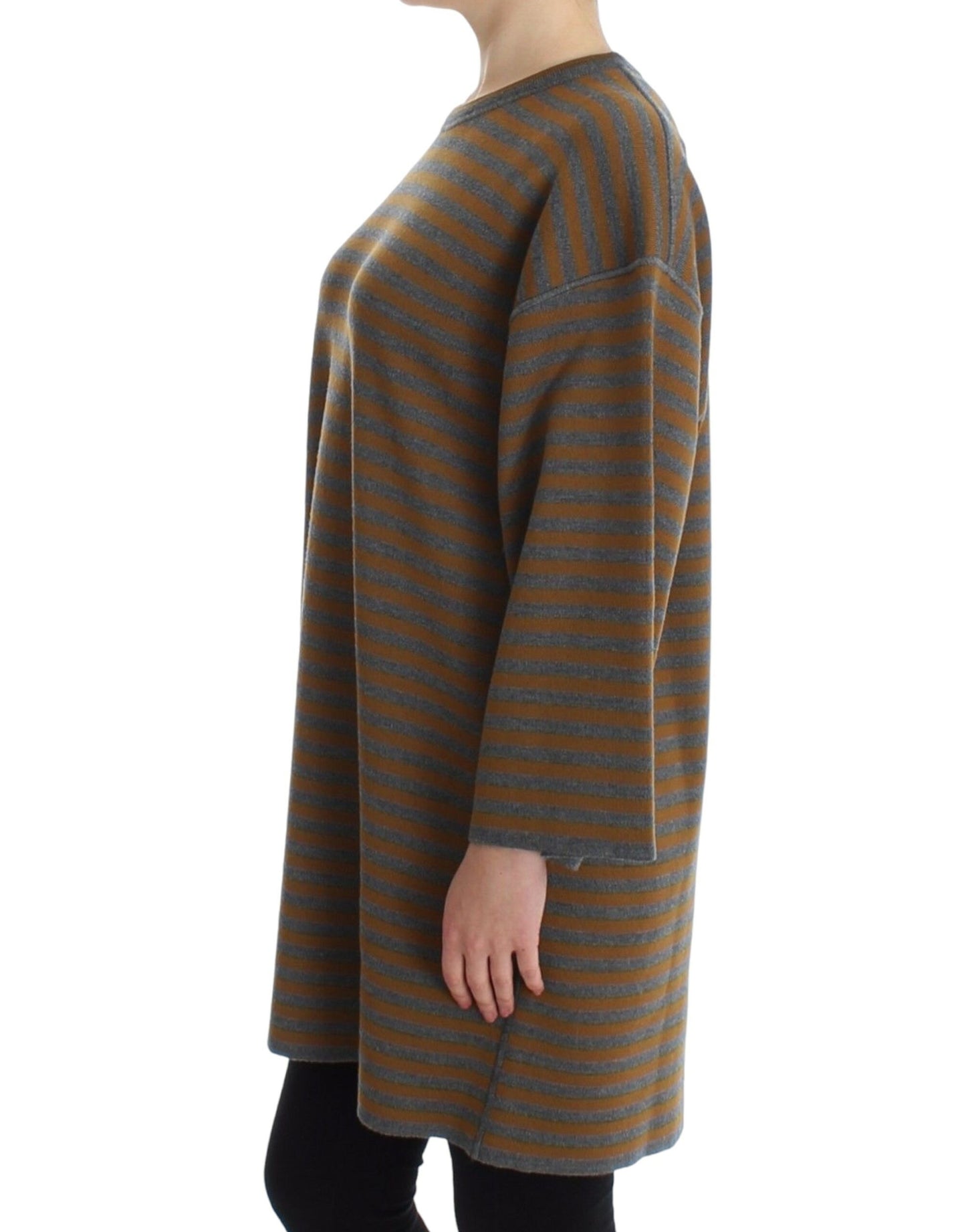 Pull oversize à rayures jaunes et grises Dolce & Gabbana