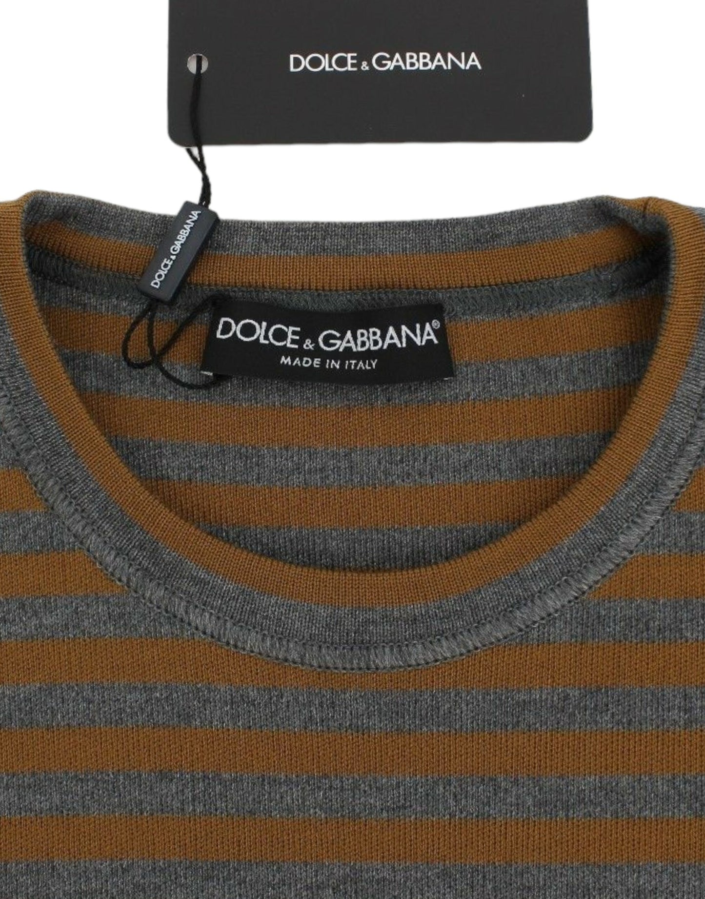 Pull oversize à rayures jaunes et grises Dolce & Gabbana