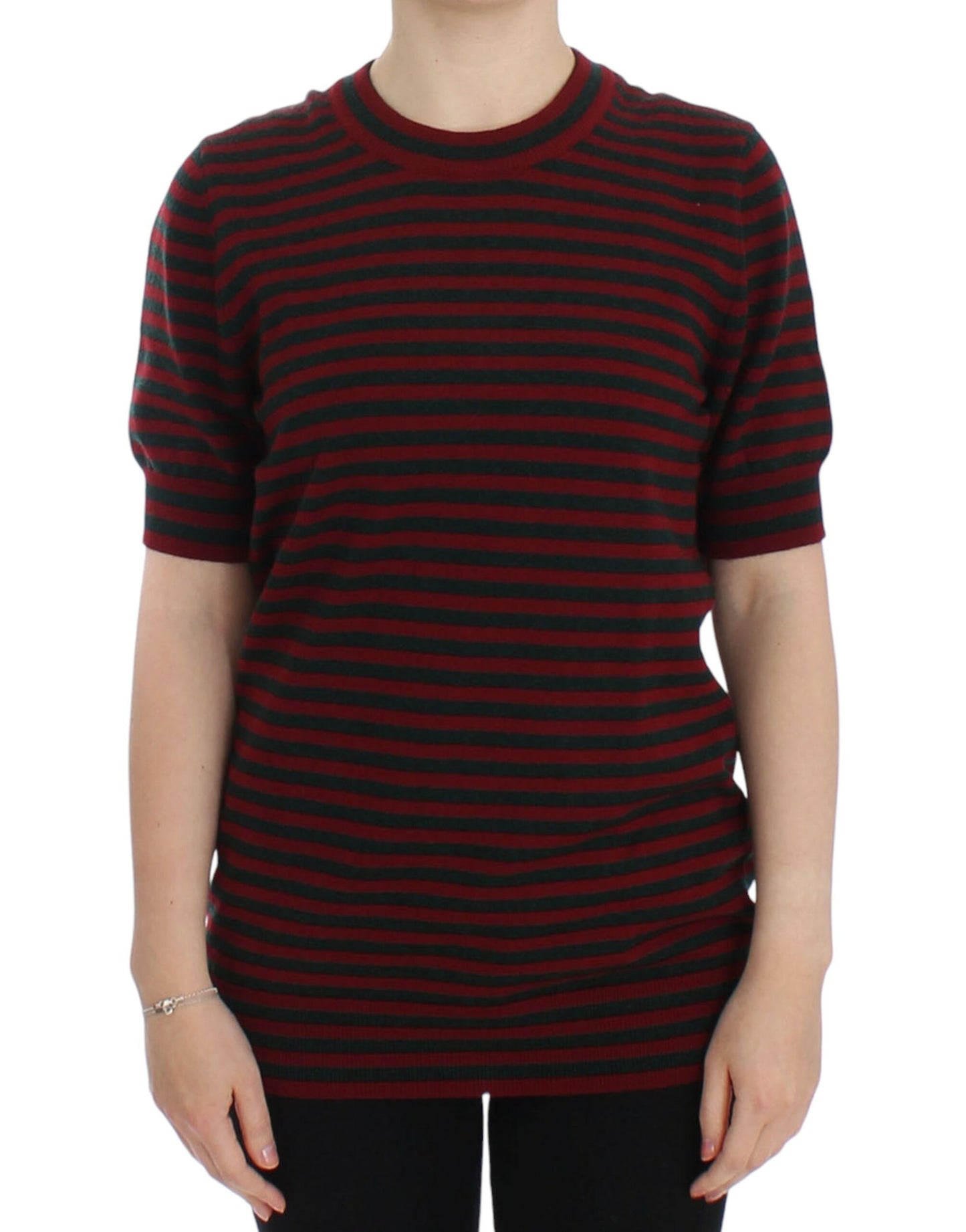 Pull ras du cou élégant en cachemire rayé Dolce & Gabbana