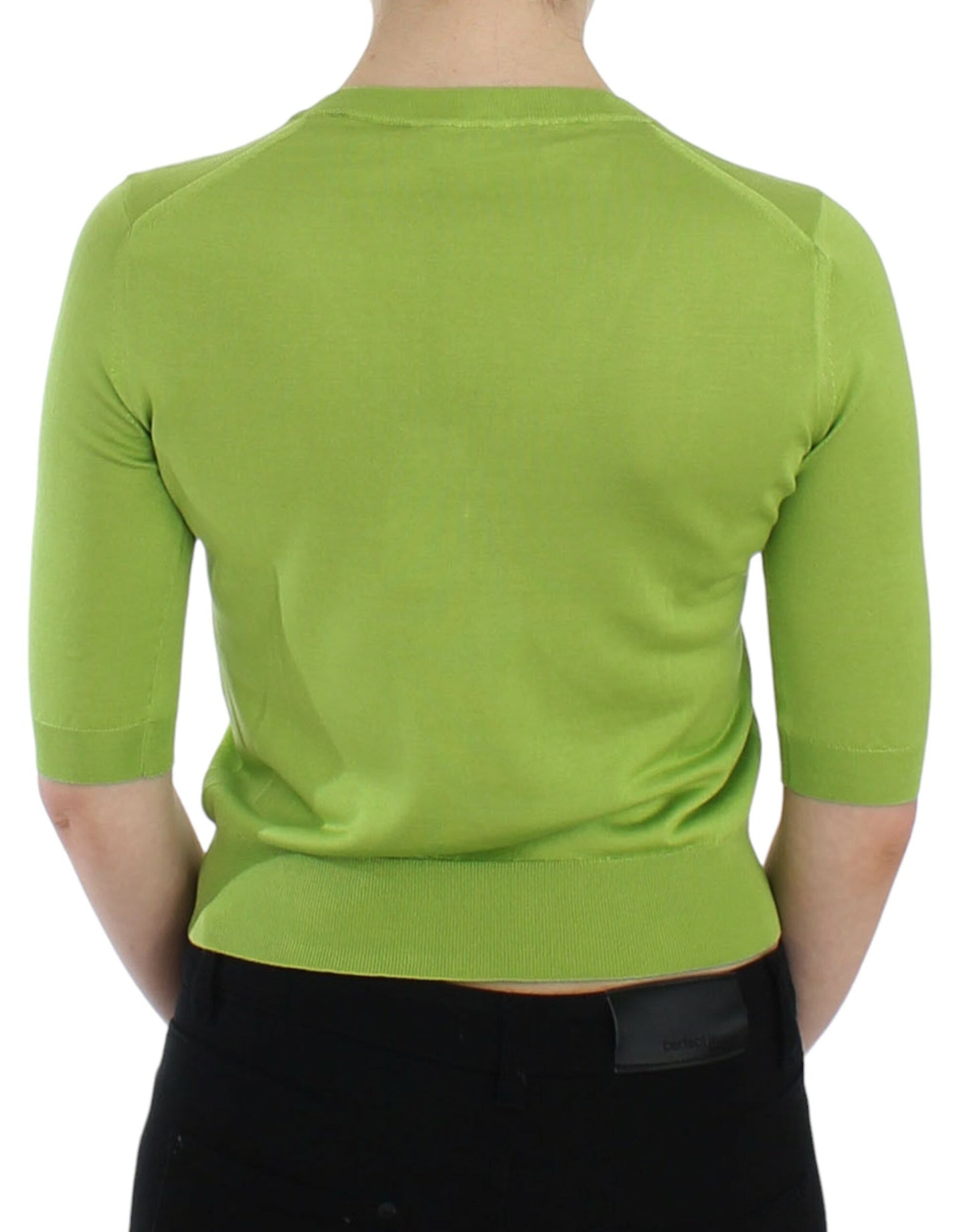 Pull col V en laine vert émeraude Dolce & Gabbana