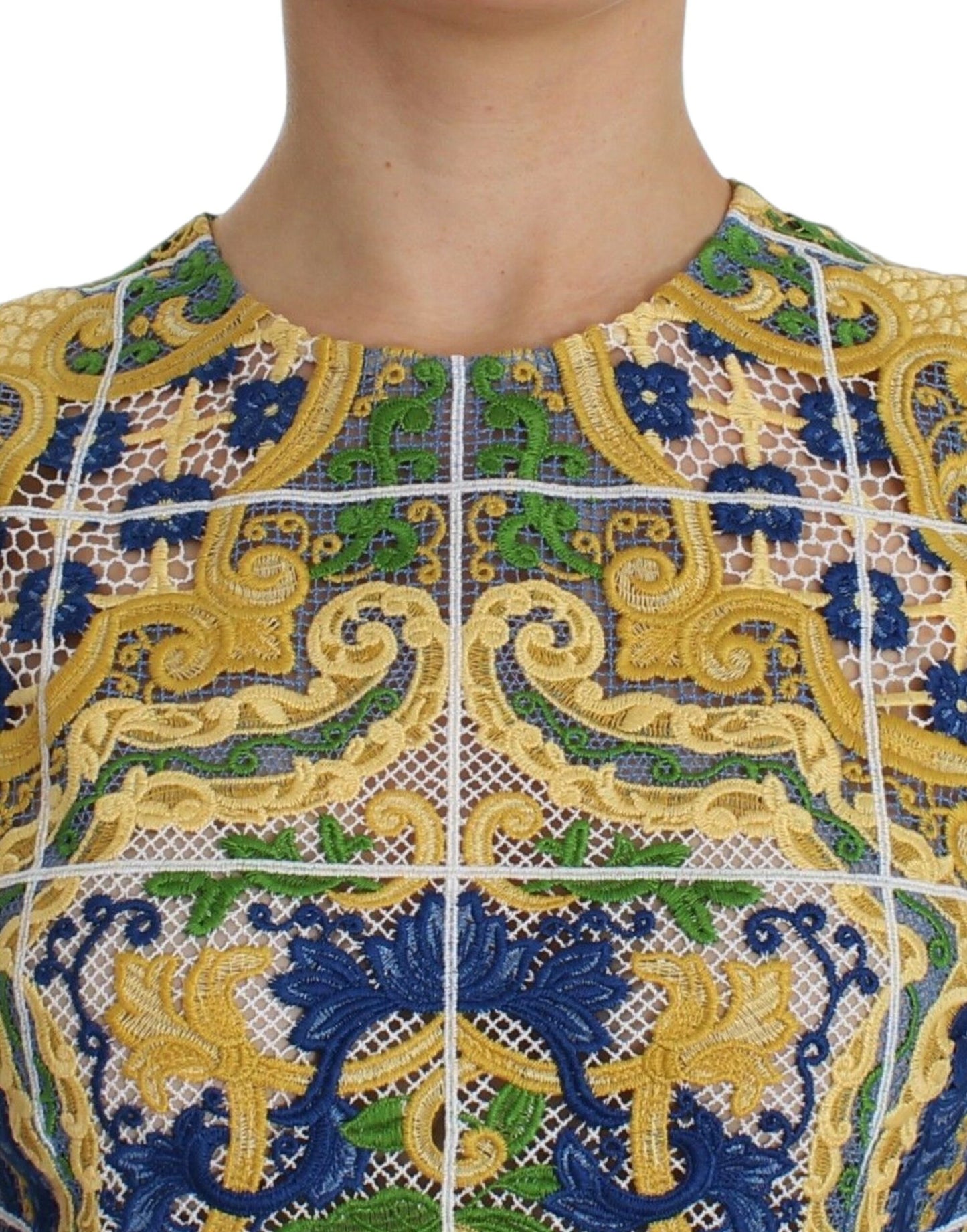 Dolce & Gabbana Majolica Brodé Sans Manches Élégance