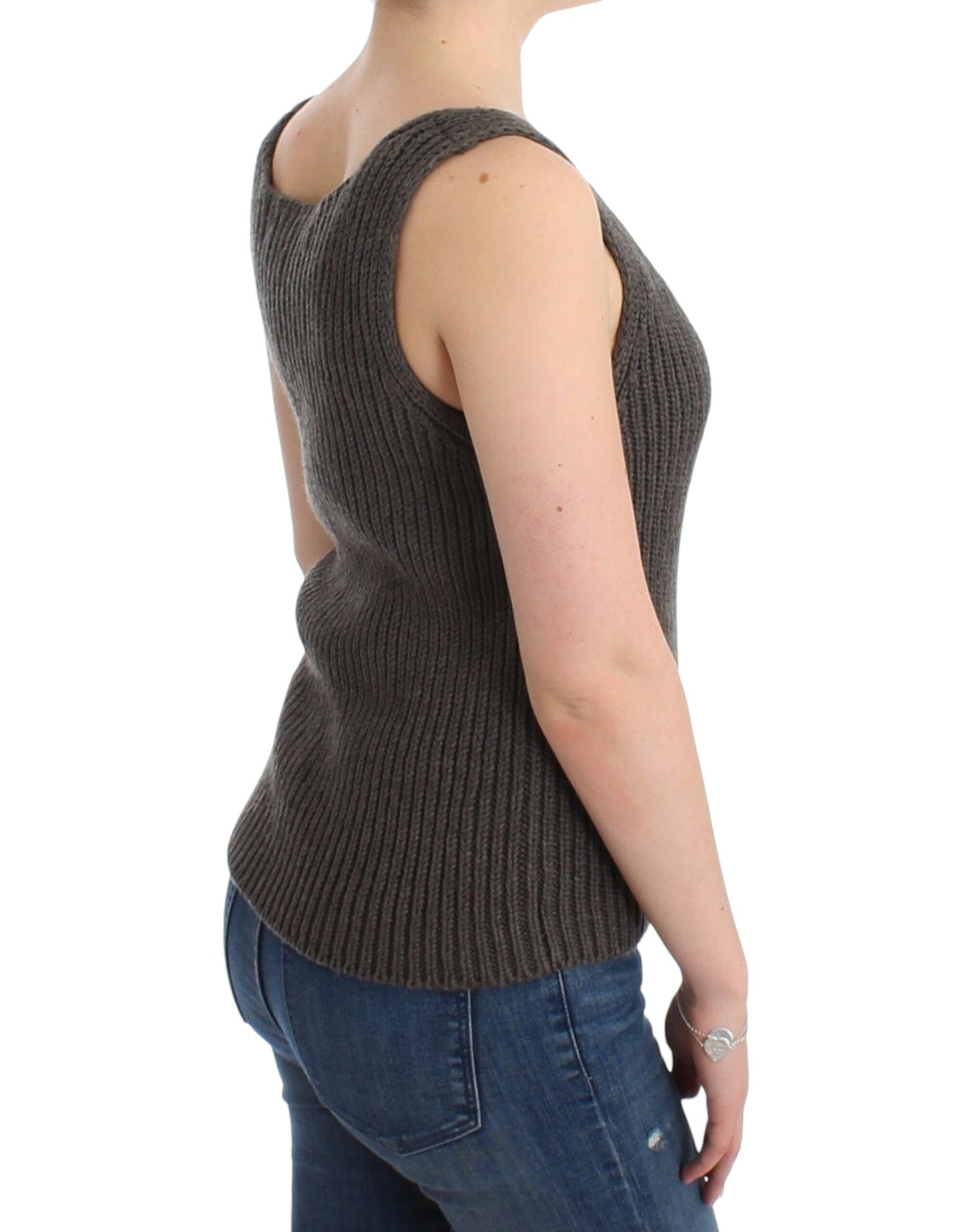 Haut ras du cou en tricot gris chic Ermanno Scervino
