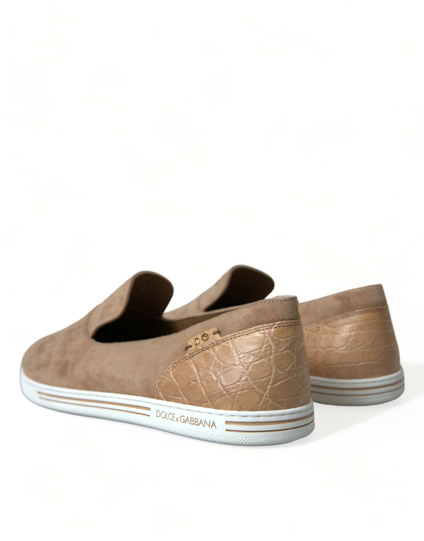 Mocassins élégants en cuir beige Dolce & Gabbana