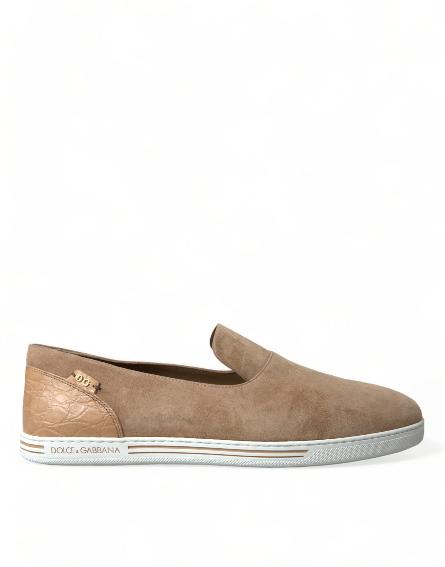 Mocassins élégants en cuir beige Dolce & Gabbana