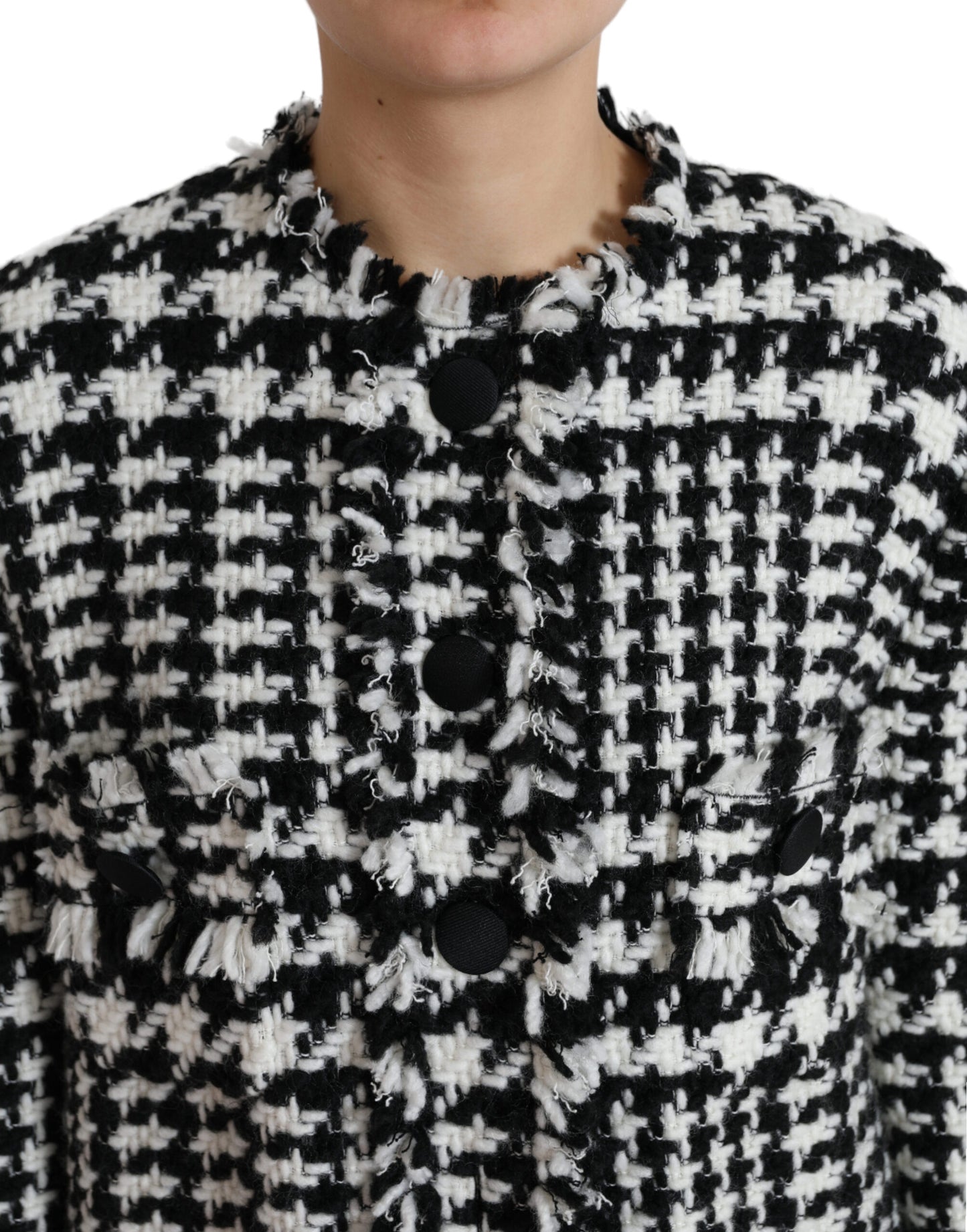 Trench-coat long pied-de-poule élégant Dolce & Gabbana