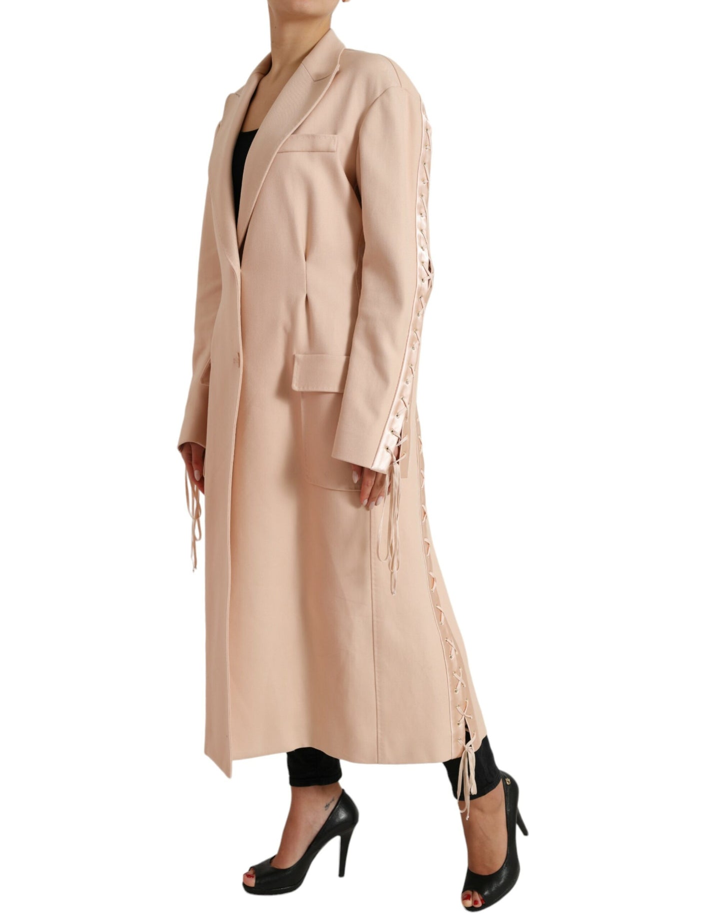 Trench-coat beige élégant à boutonnage simple Dolce & Gabbana