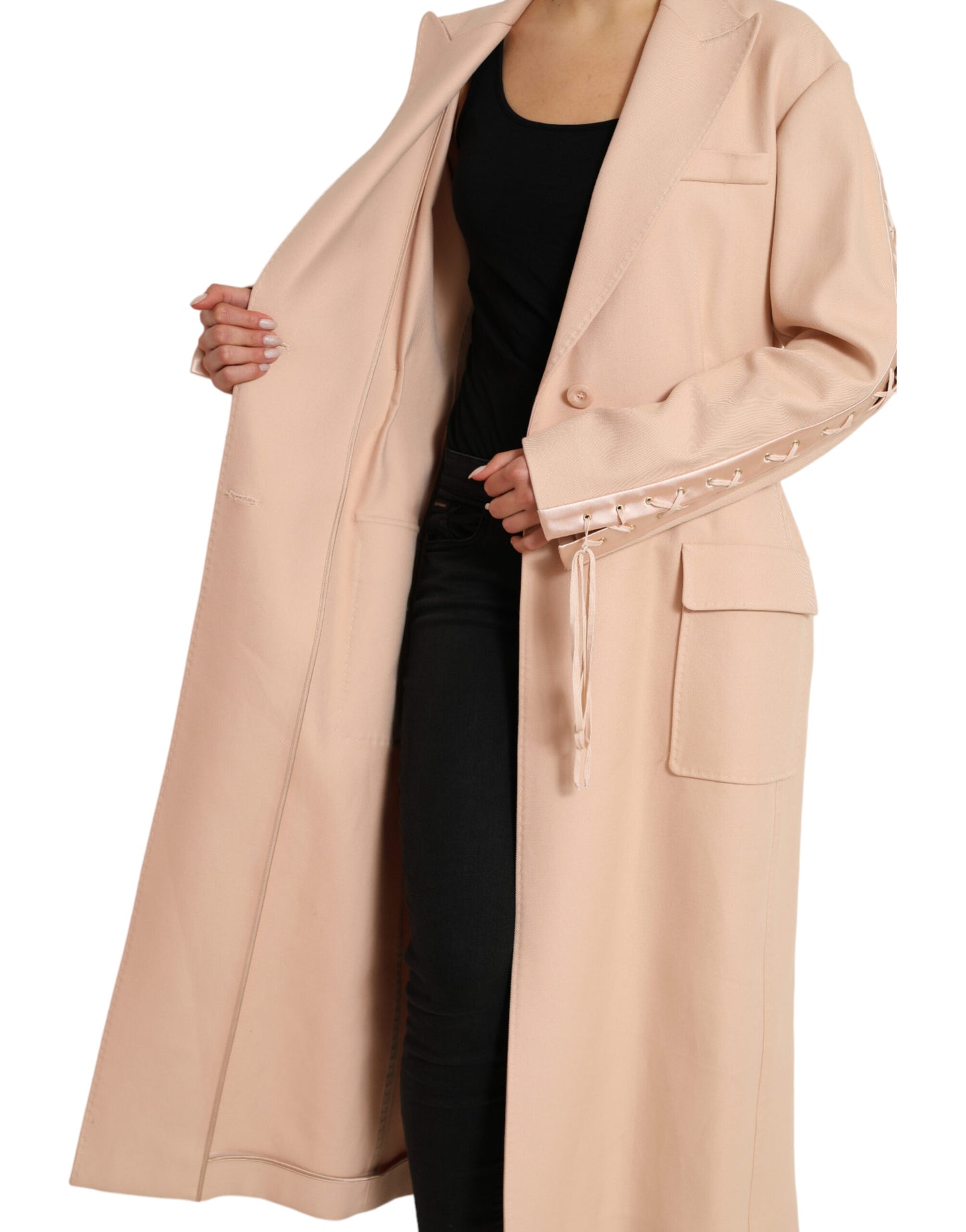 Trench-coat beige élégant à boutonnage simple Dolce & Gabbana