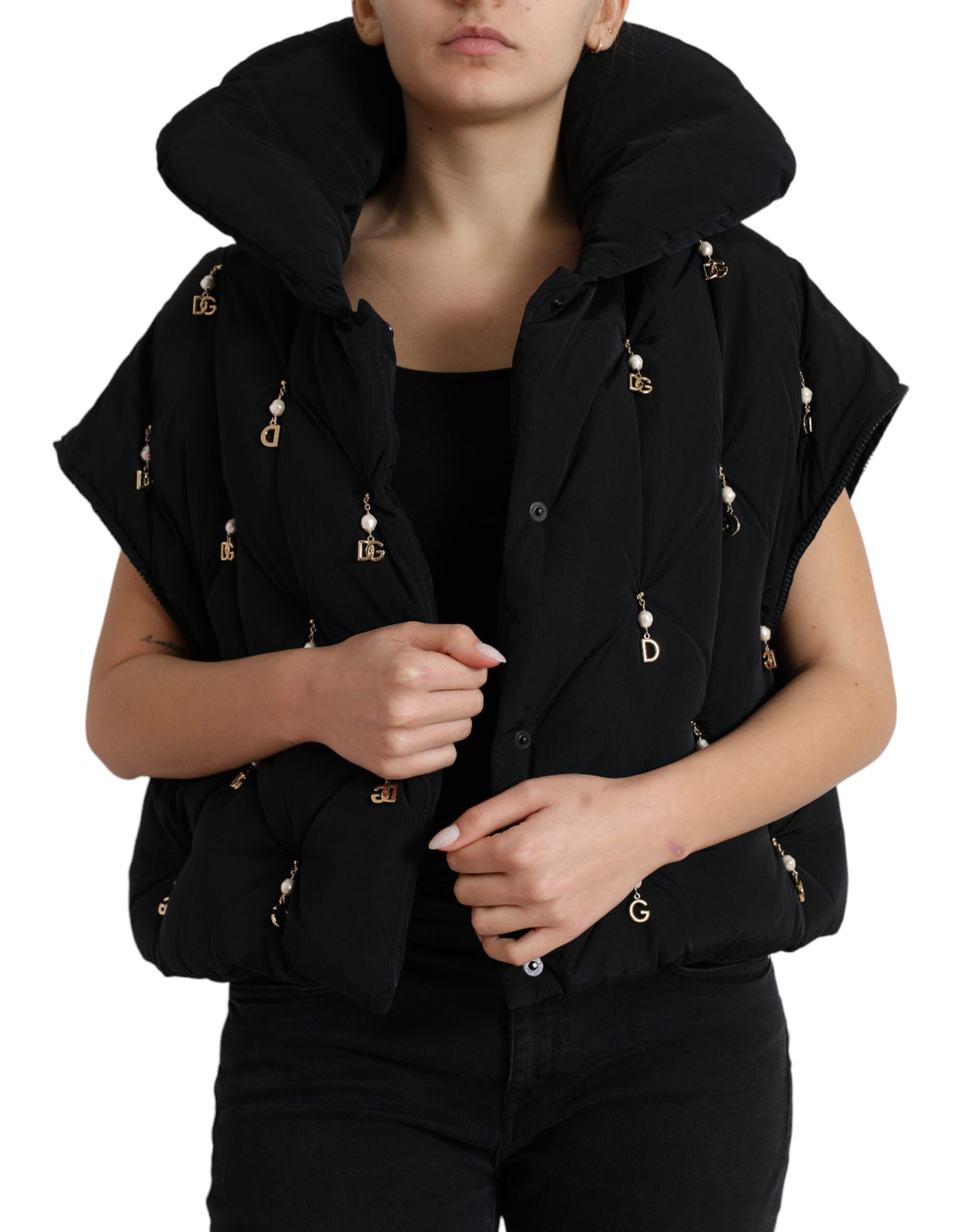 Veste matelassée élégante Dolce & Gabbana ornée de perles