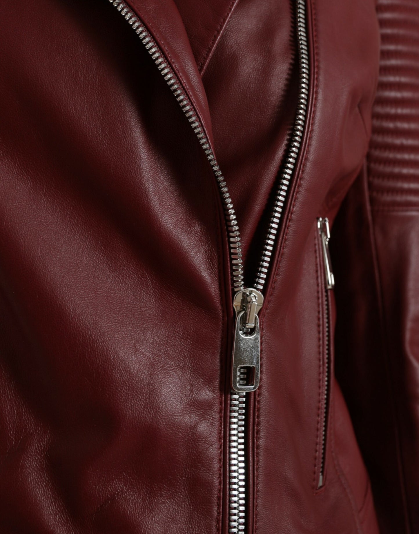 Veste motard en cuir bordeaux Dolce & Gabbana