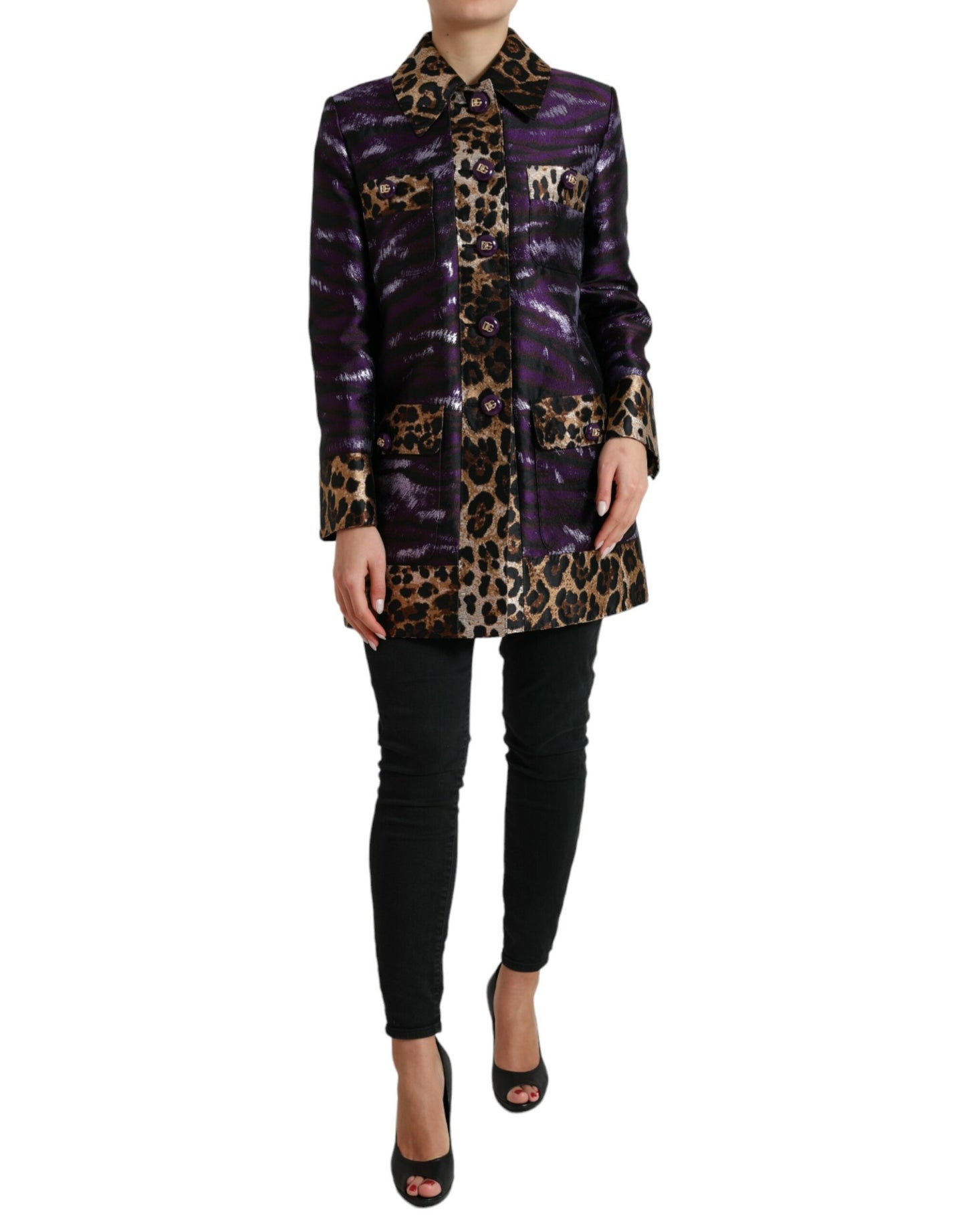Trench en jacquard Dolce & Gabbana exquis avec motif tigre
