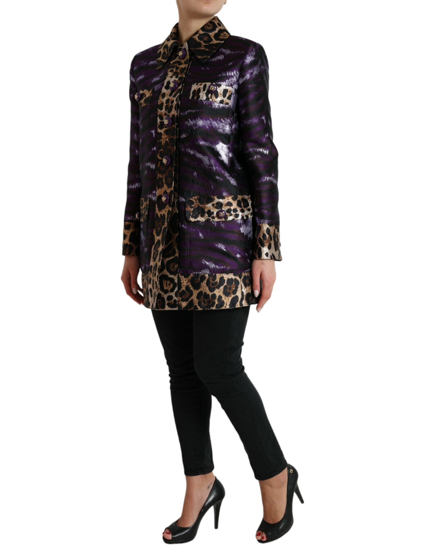 Trench en jacquard Dolce & Gabbana exquis avec motif tigre