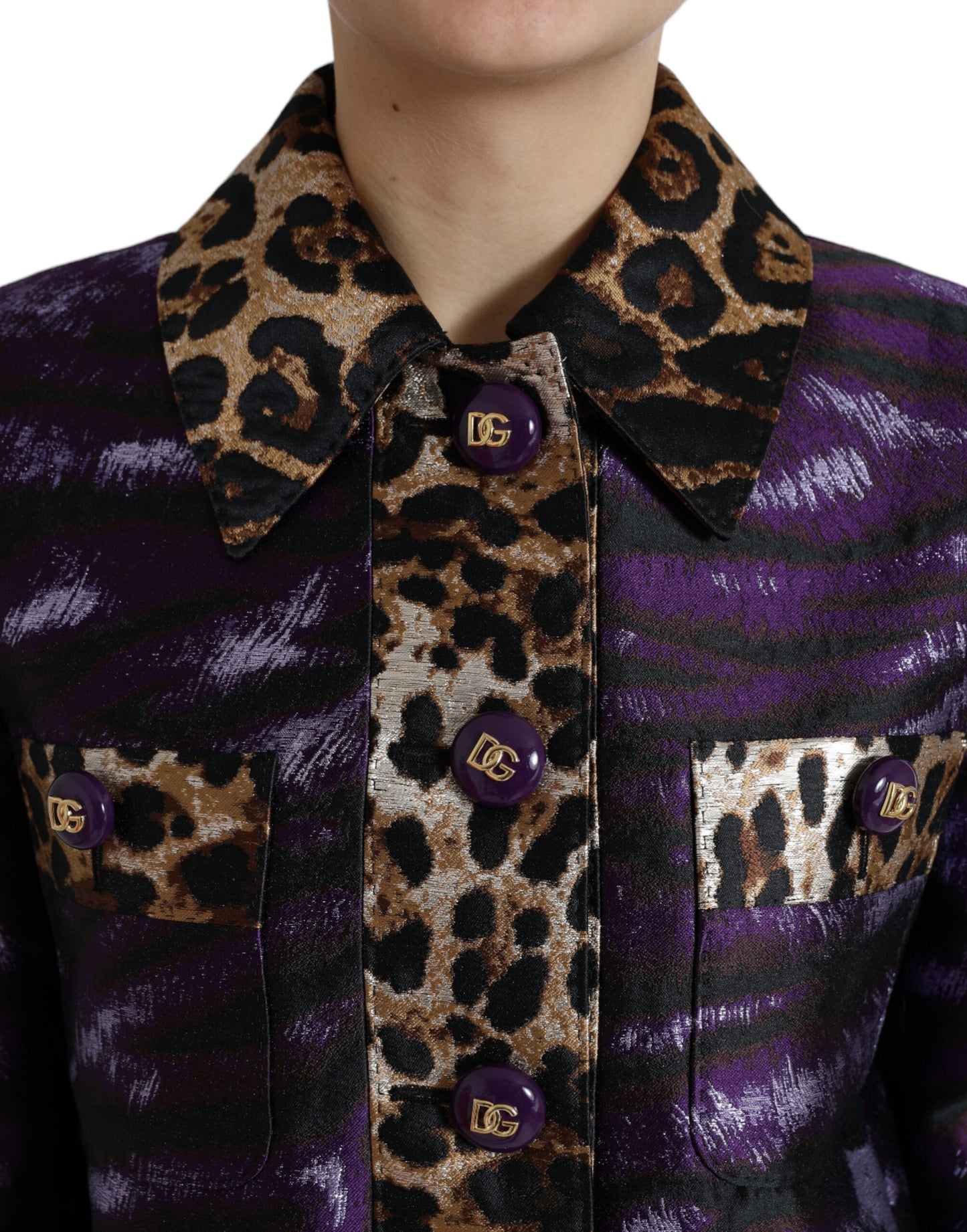 Trench en jacquard Dolce & Gabbana exquis avec motif tigre