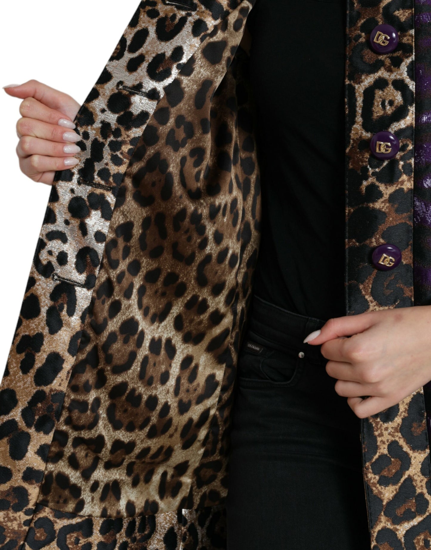Trench en jacquard Dolce & Gabbana exquis avec motif tigre