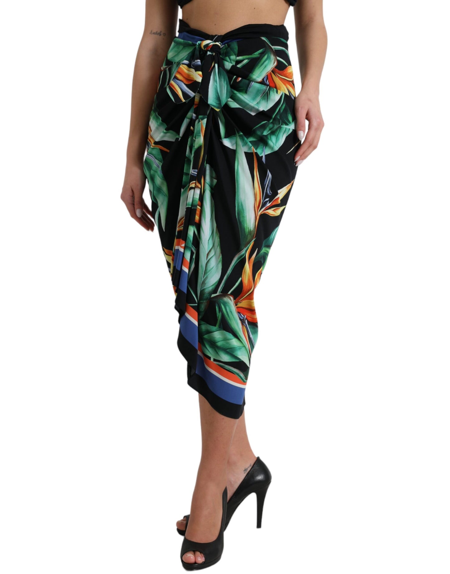 Jupe midi taille haute à fleurs élégante Dolce & Gabbana