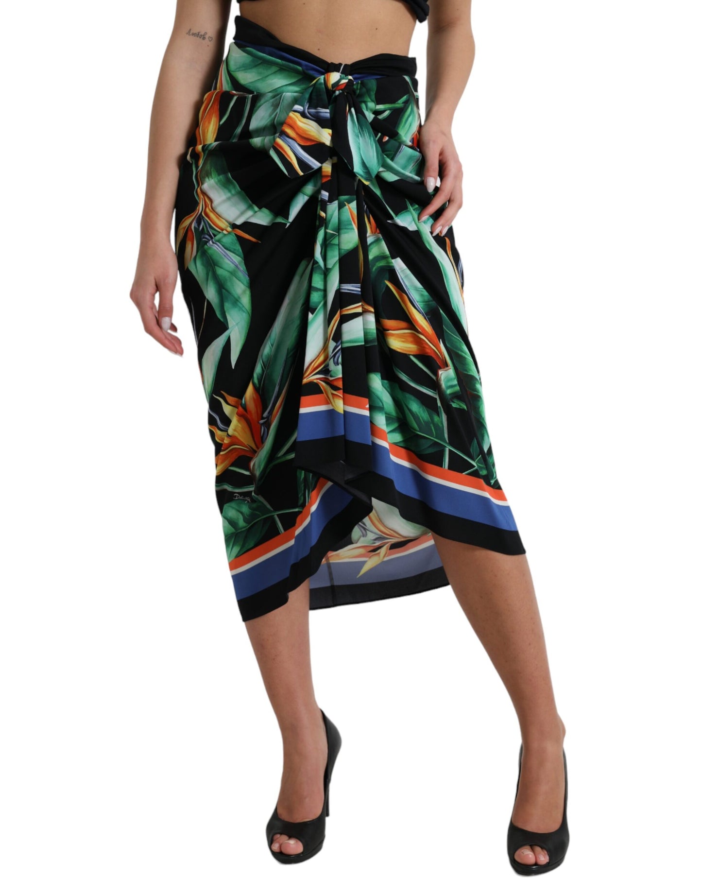 Jupe midi taille haute à fleurs élégante Dolce & Gabbana