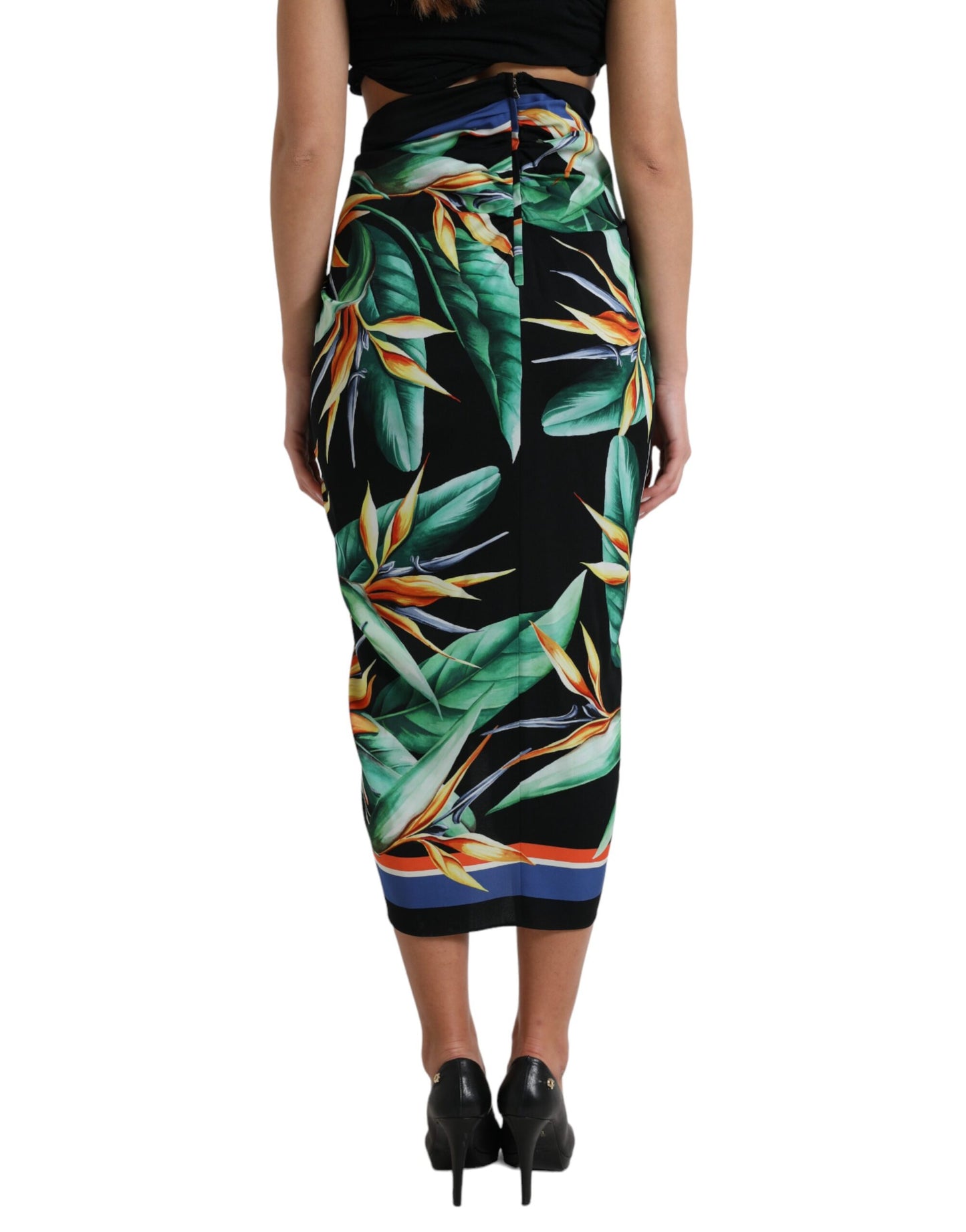 Jupe midi taille haute à fleurs élégante Dolce & Gabbana