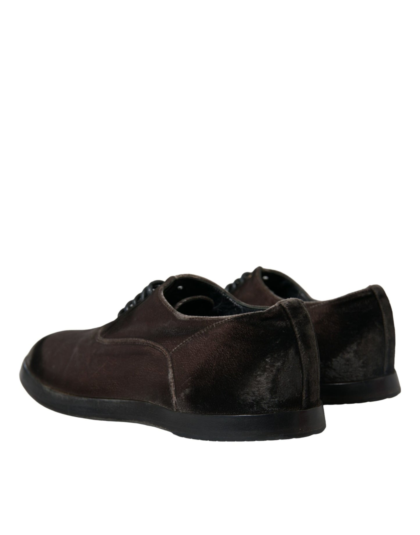 Chaussures Oxford à lacets en velours marron élégantes Dolce & Gabbana