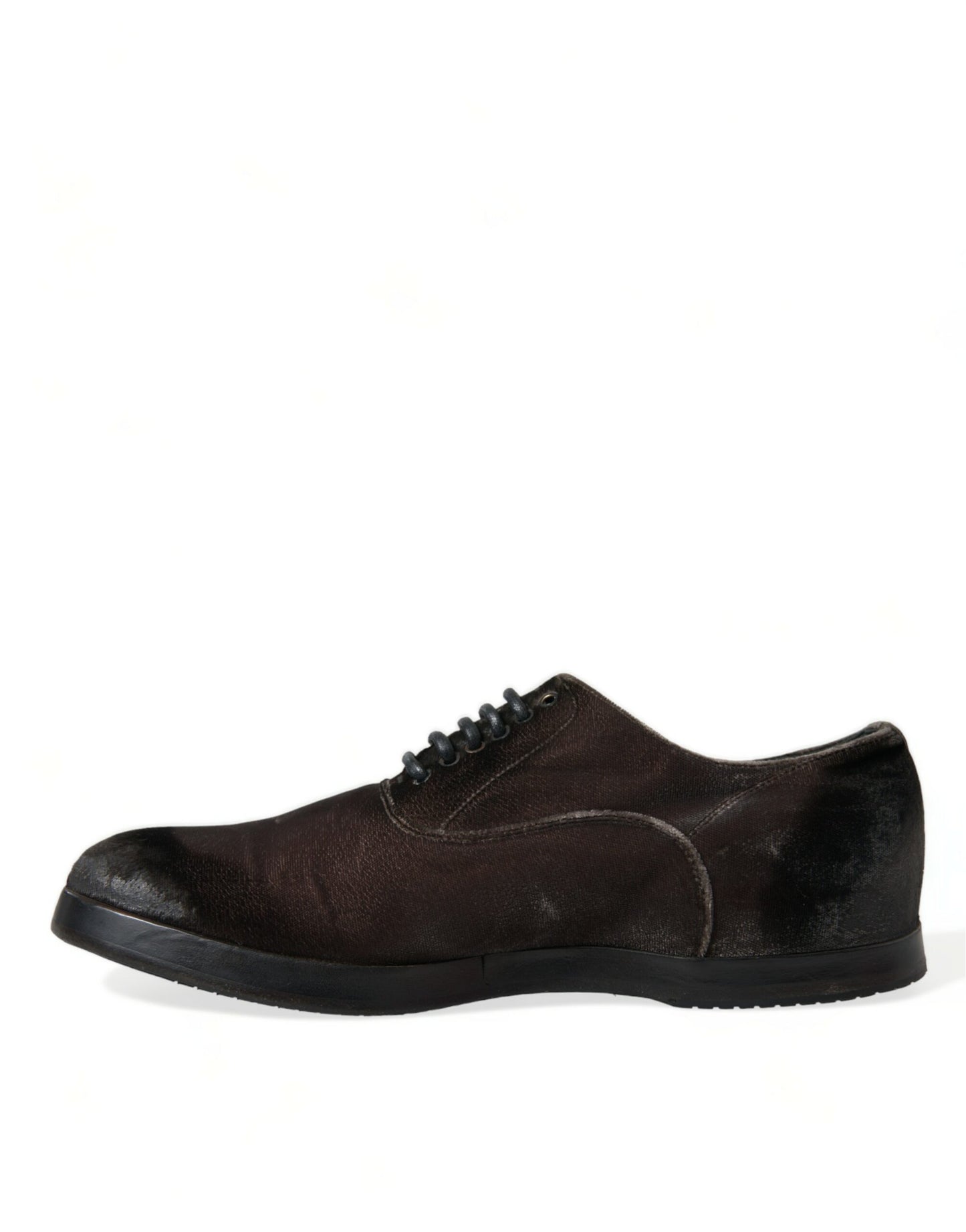 Chaussures Oxford à lacets en velours marron élégantes Dolce & Gabbana