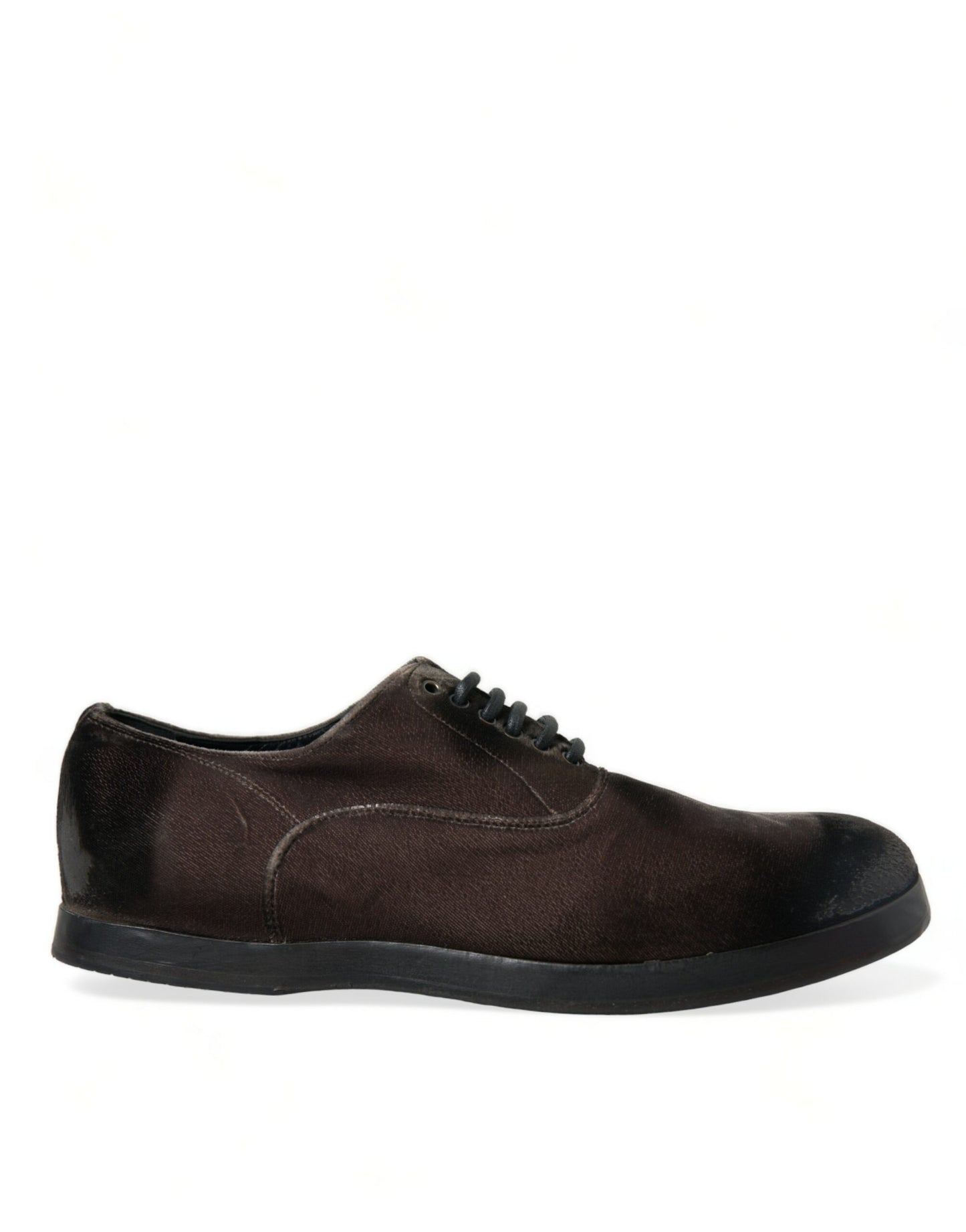 Chaussures Oxford à lacets en velours marron élégantes Dolce & Gabbana