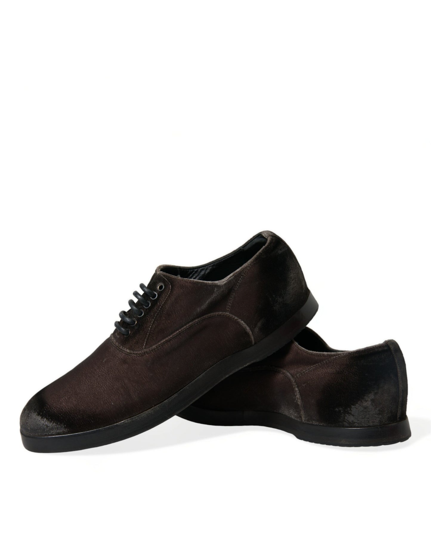 Chaussures Oxford à lacets en velours marron élégantes Dolce & Gabbana