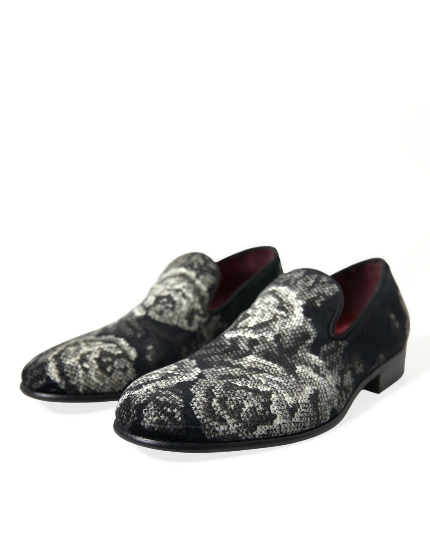 Mocassins élégants en velours fleuri Dolce & Gabbana