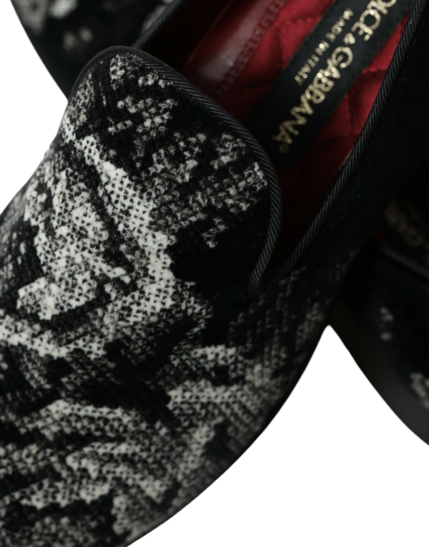 Mocassins élégants en velours fleuri Dolce & Gabbana