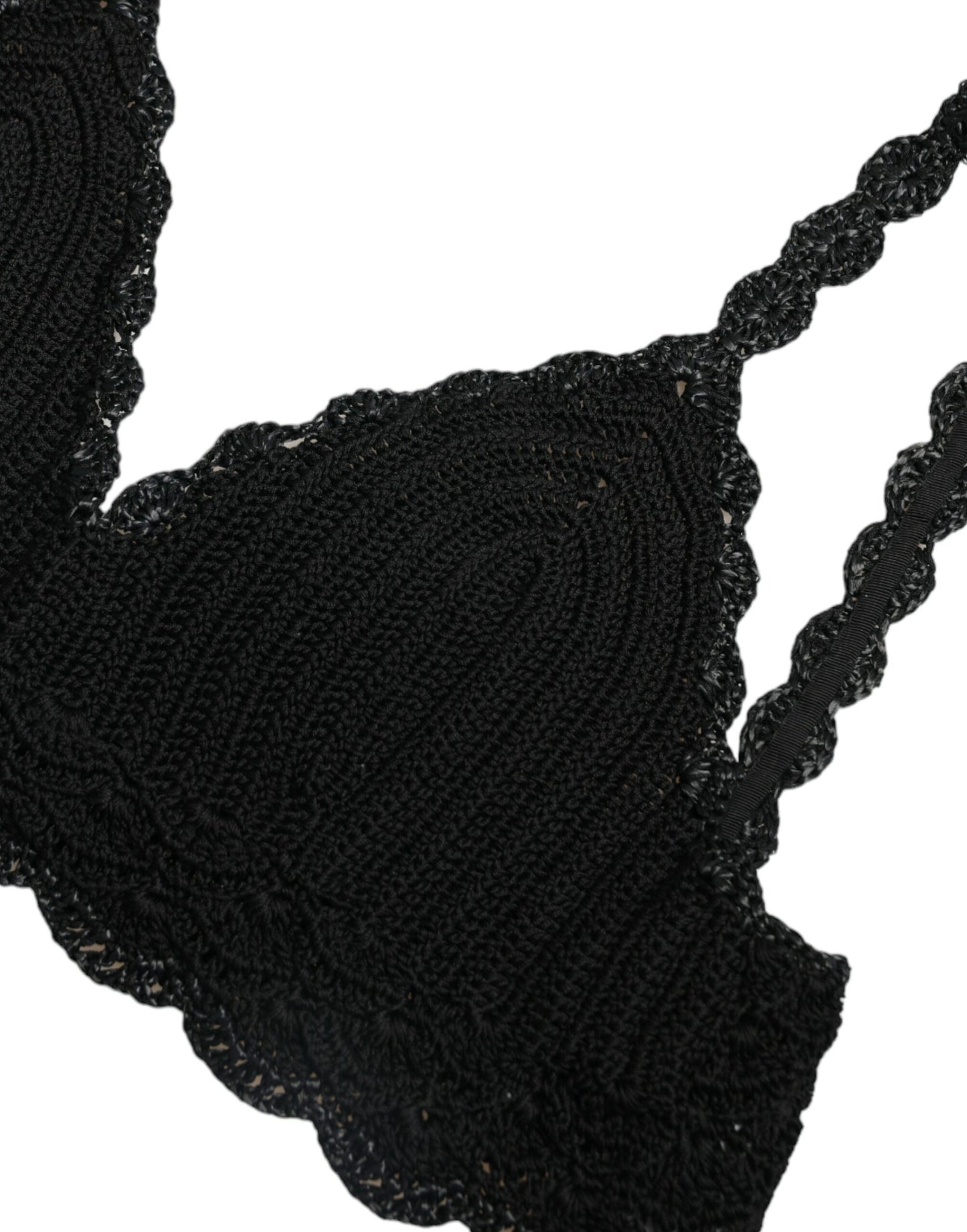 Dolce & Gabbana Black Cotton Bustier Cropped Crochet Tank Top by Dolce & Gabbana