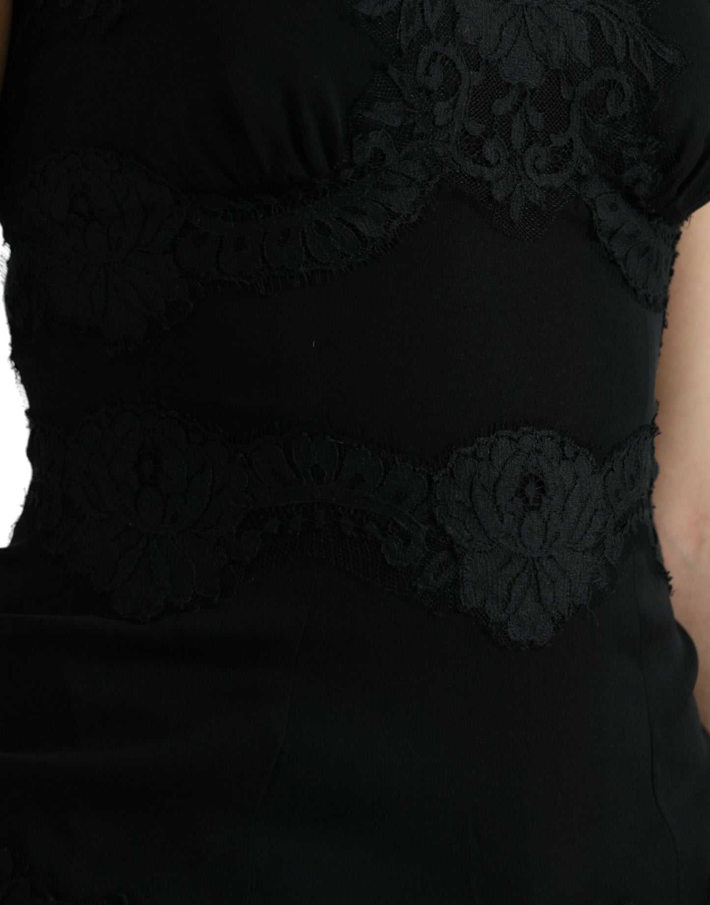 Dolce & Gabbana Black Silk Stretch Lace Sleeveless Tank Top by Dolce & Gabbana