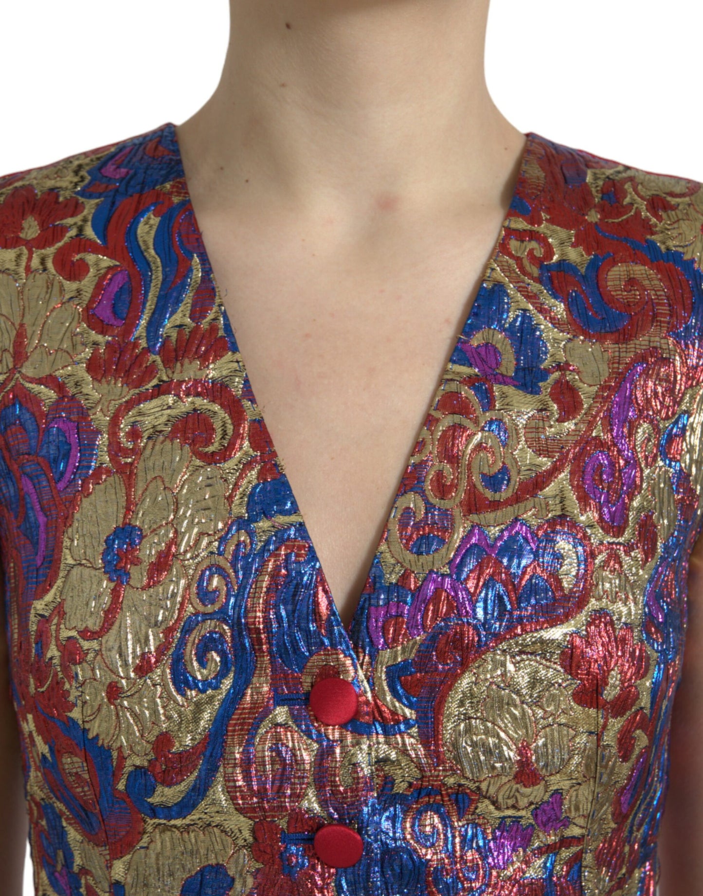 Gilet cardigan en jacquard à imprimé floral multicolore Dolce & Gabbana