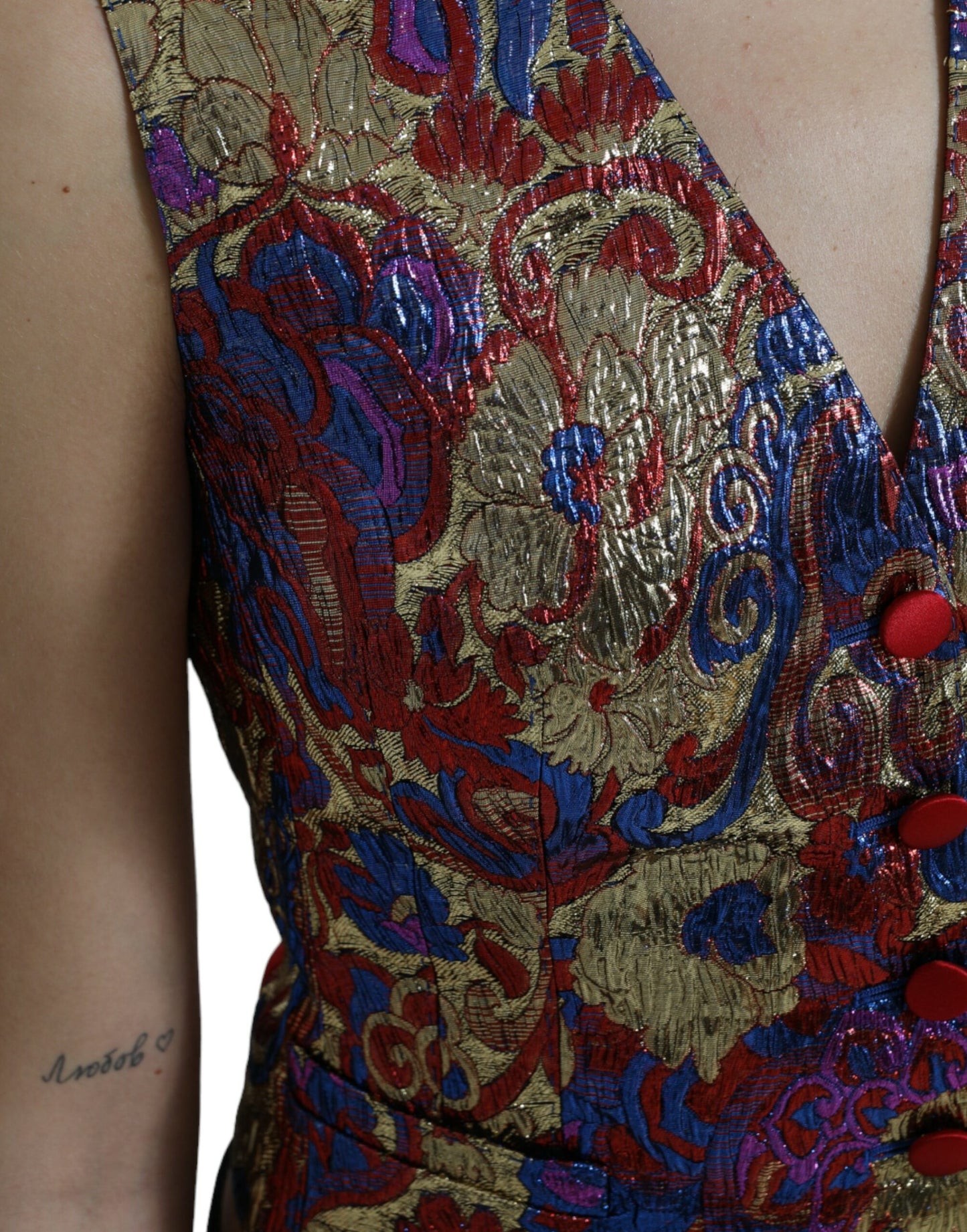 Gilet cardigan en jacquard à imprimé floral multicolore Dolce & Gabbana
