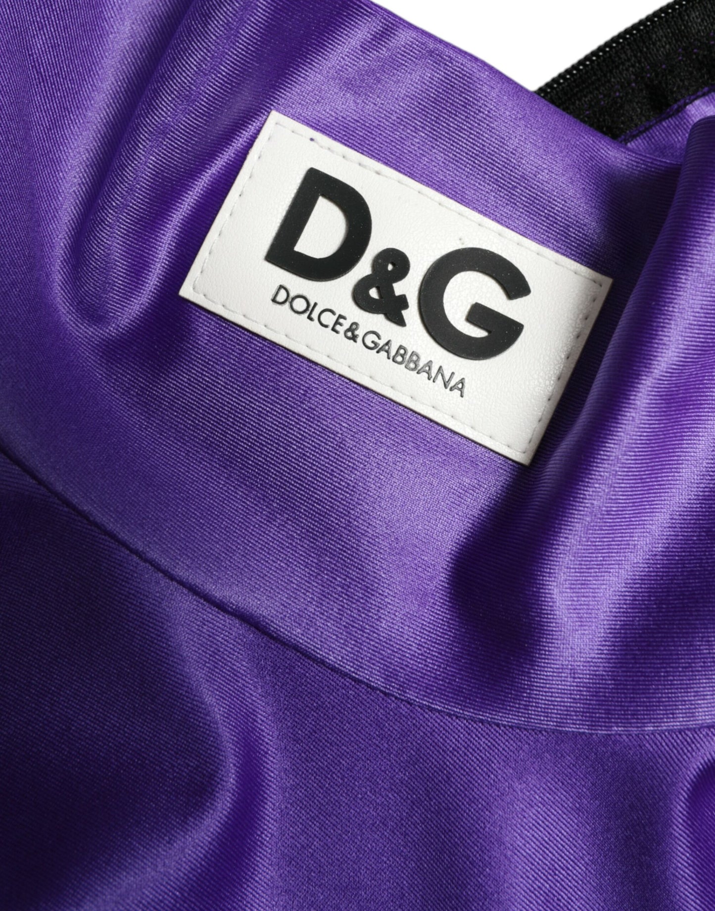 Dolce & Gabbana Purple Nylon Stretch Slim Long Sleeves Top by Dolce & Gabbana