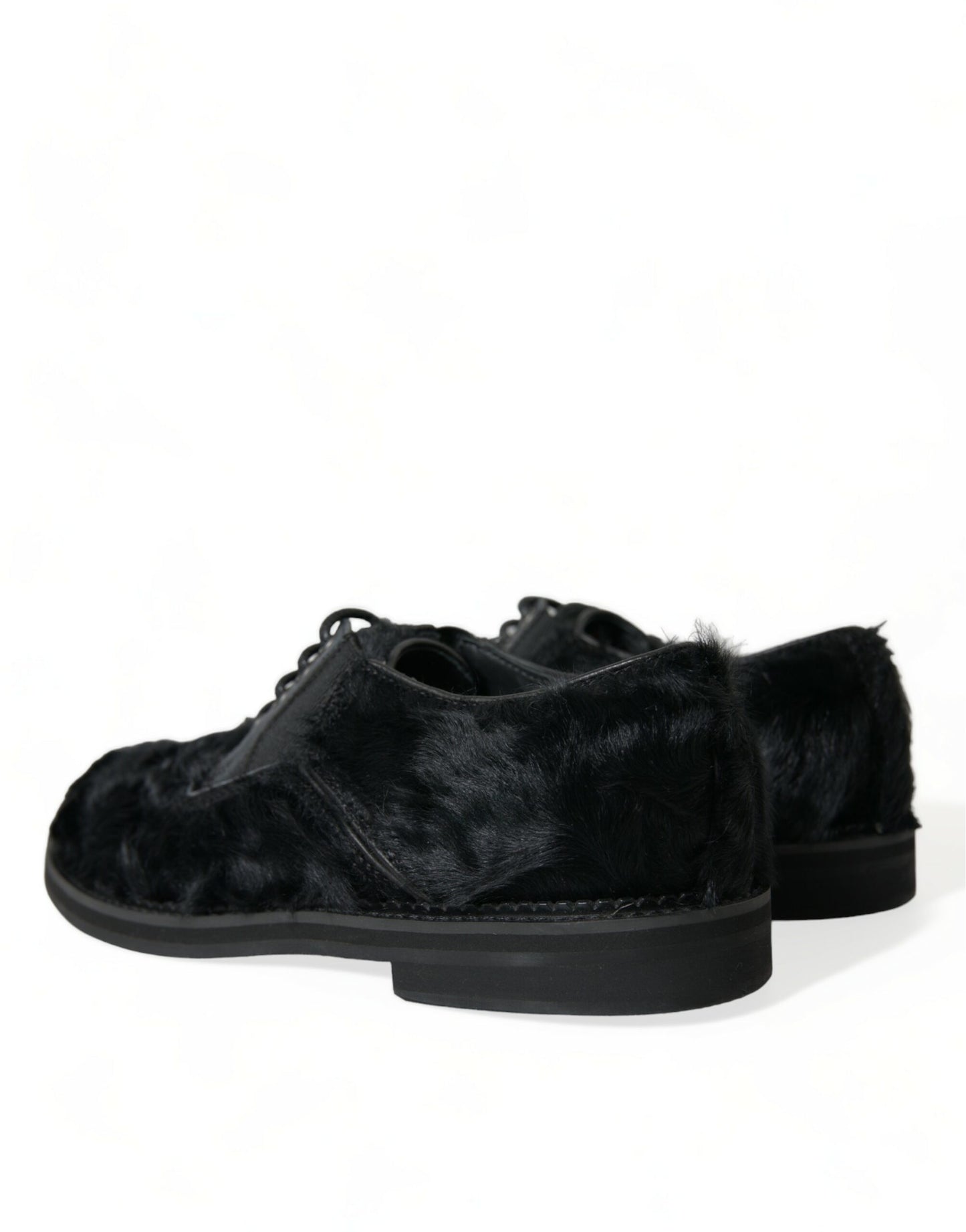 Chaussures Derby élégantes en fourrure noire Dolce & Gabbana pour homme