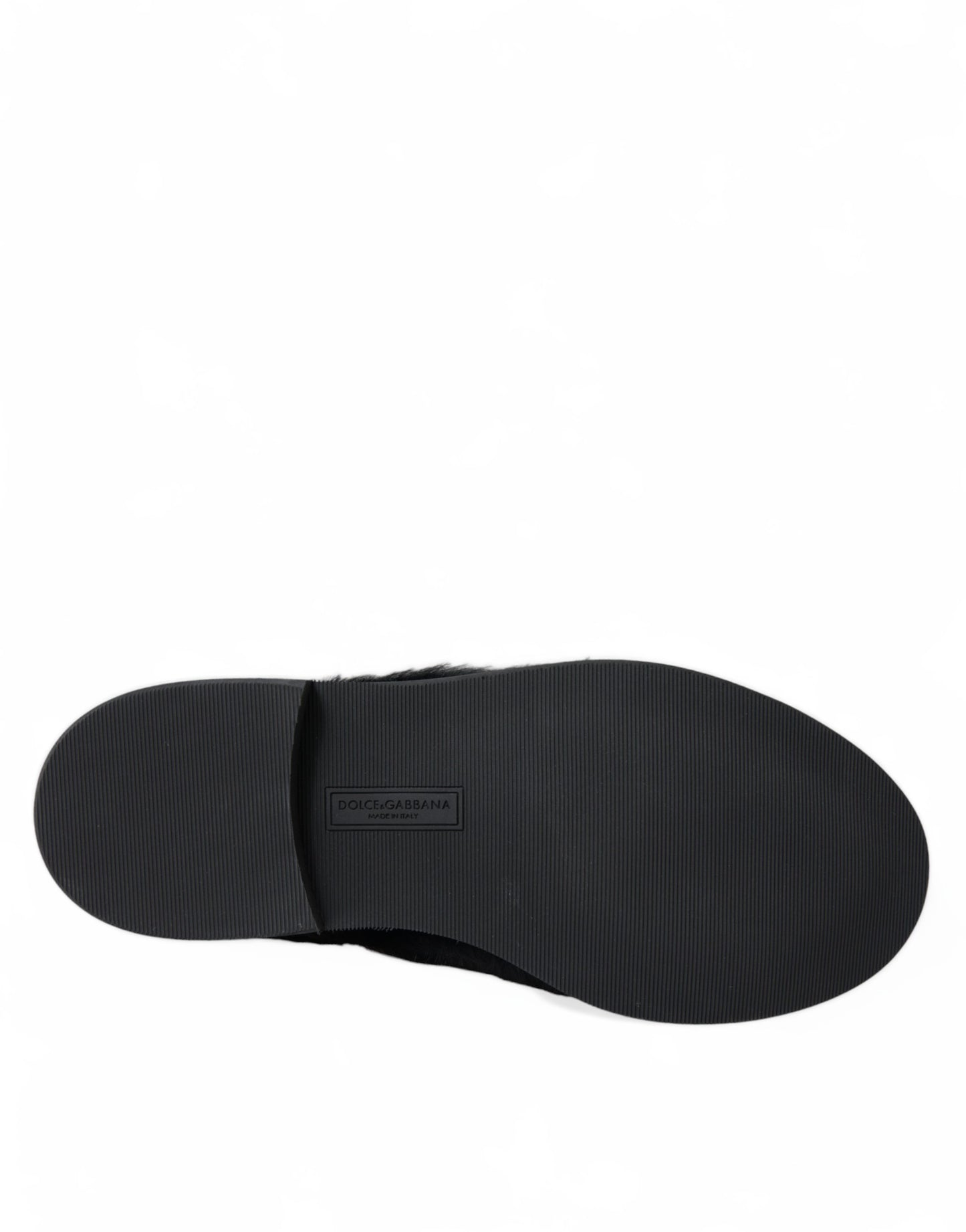 Chaussures Derby élégantes en fourrure noire Dolce & Gabbana pour homme