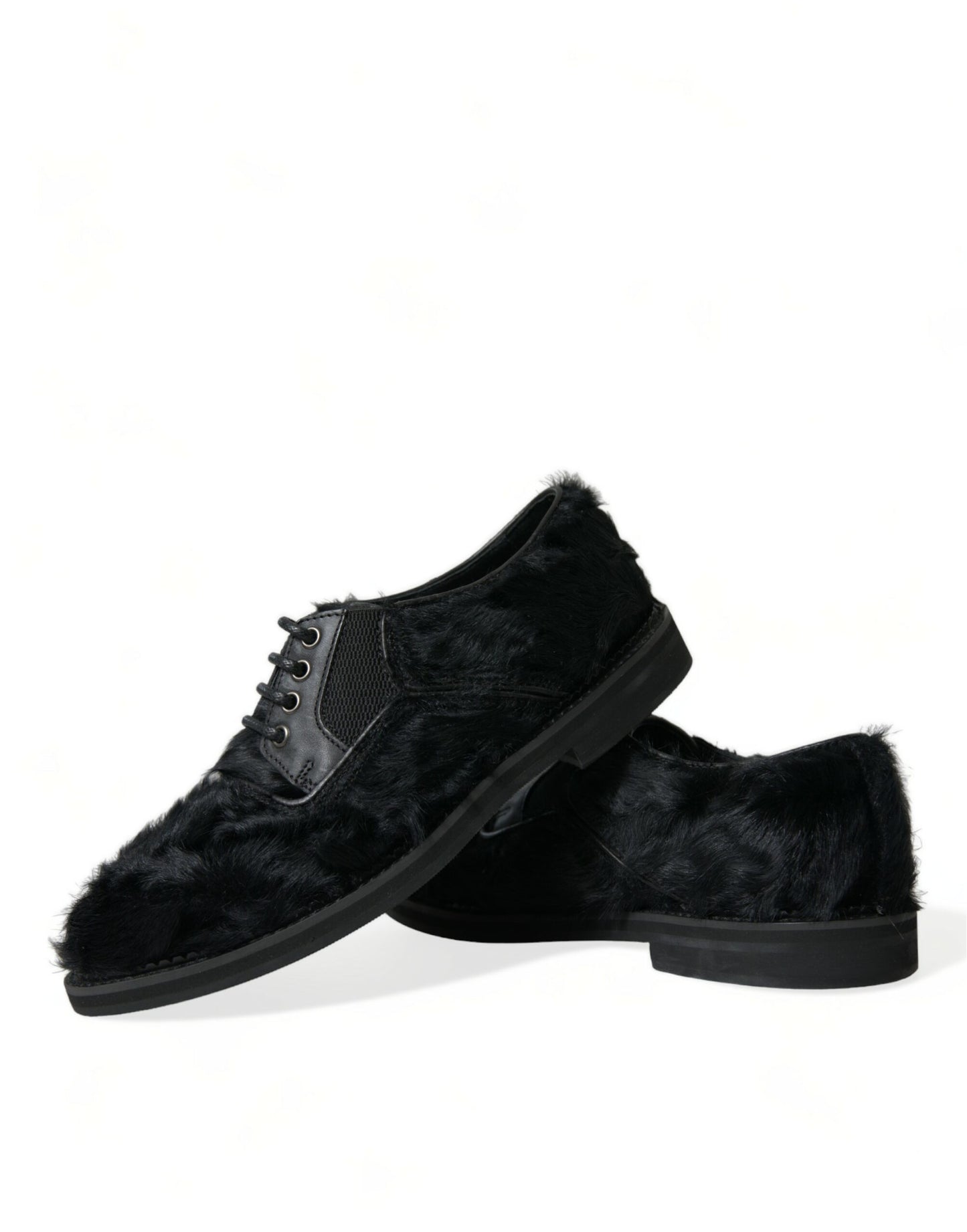 Chaussures Derby élégantes en fourrure noire Dolce & Gabbana pour homme