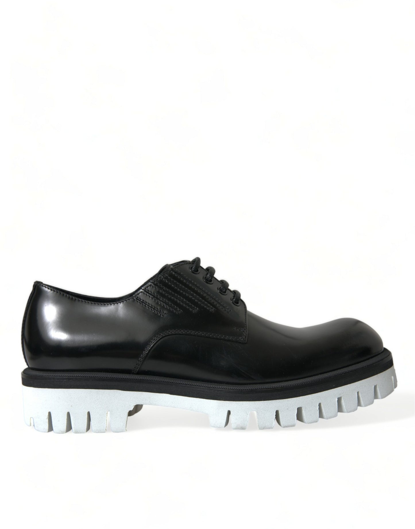 Chaussures Derby sophistiquées en cuir noir et blanc Dolce & Gabbana
