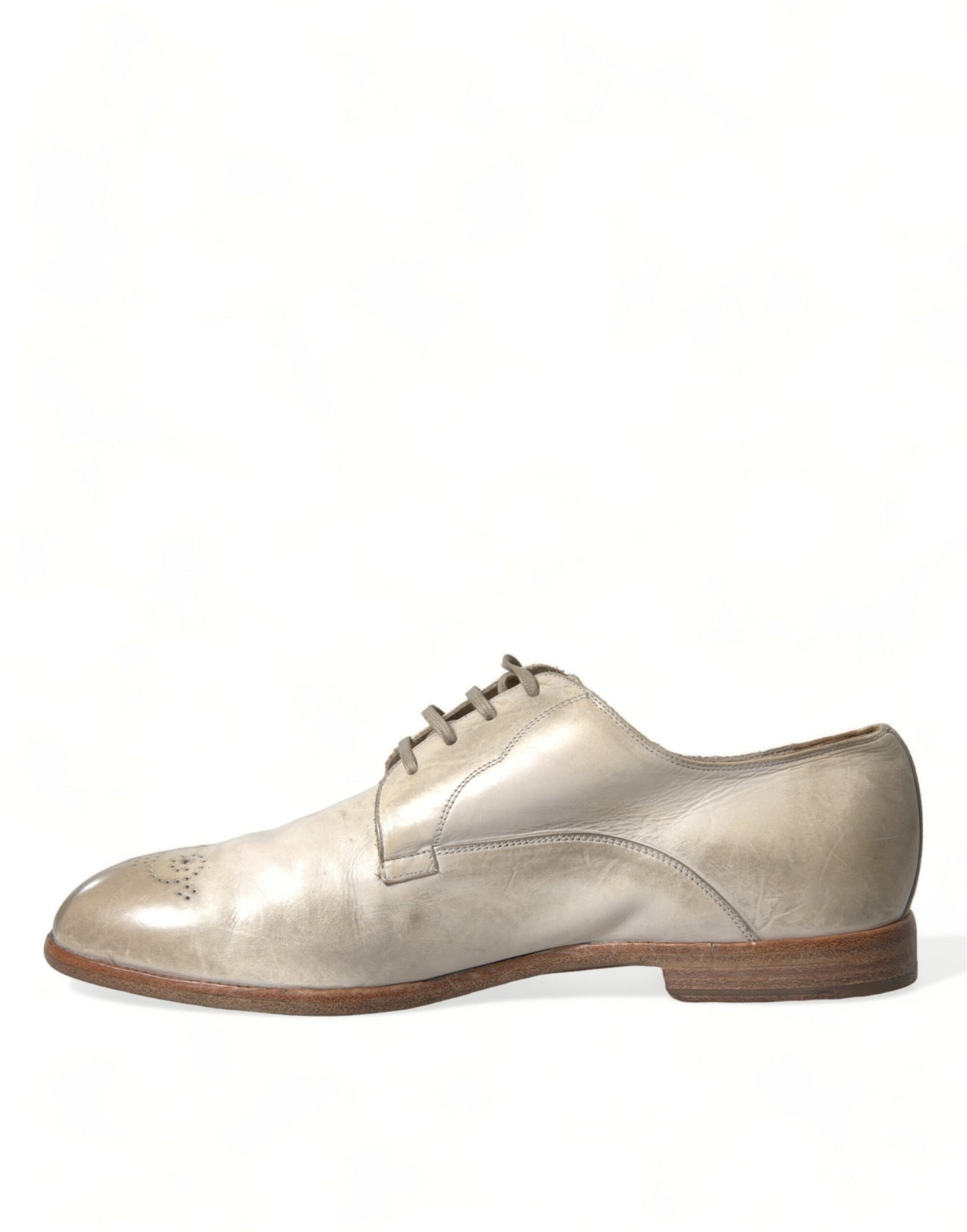 Chaussures Derby élégantes en cuir de veau blanc Dolce & Gabbana