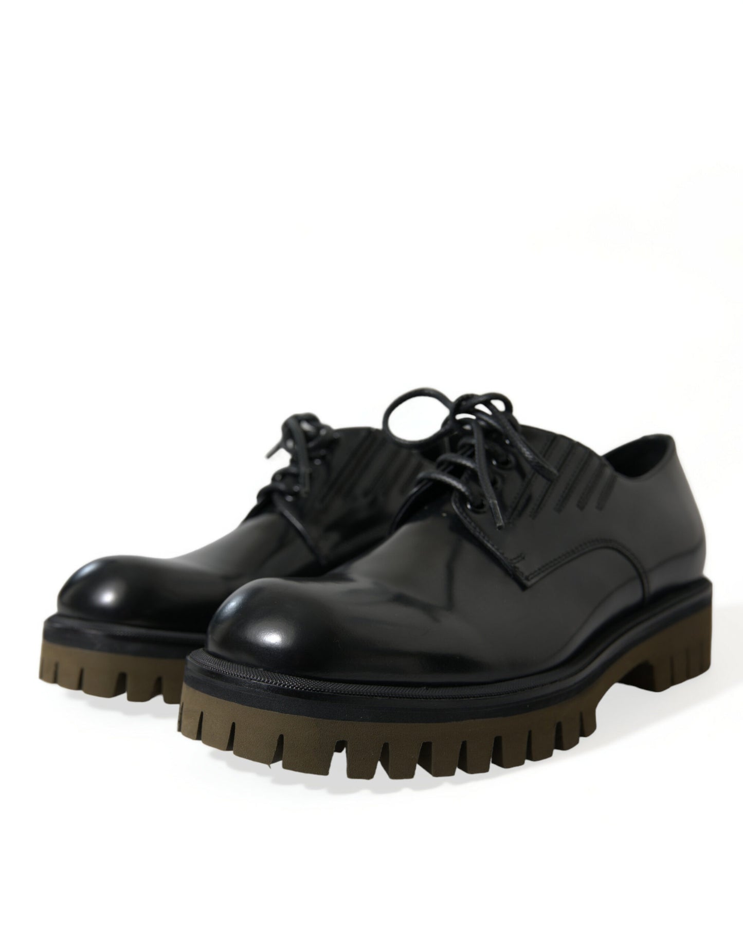 Chaussures Derby élégantes en cuir noir Dolce & Gabbana