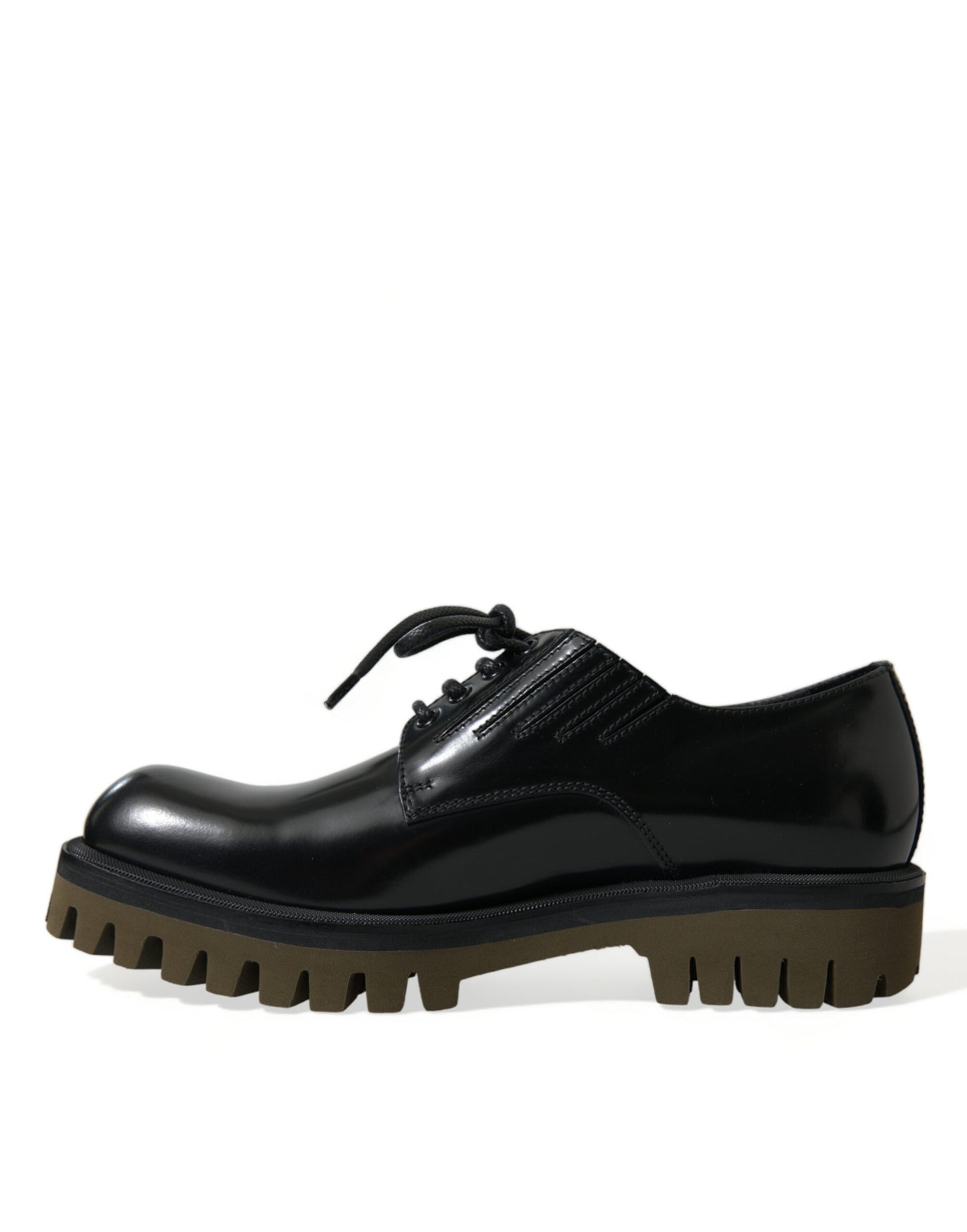 Chaussures Derby élégantes en cuir noir Dolce & Gabbana