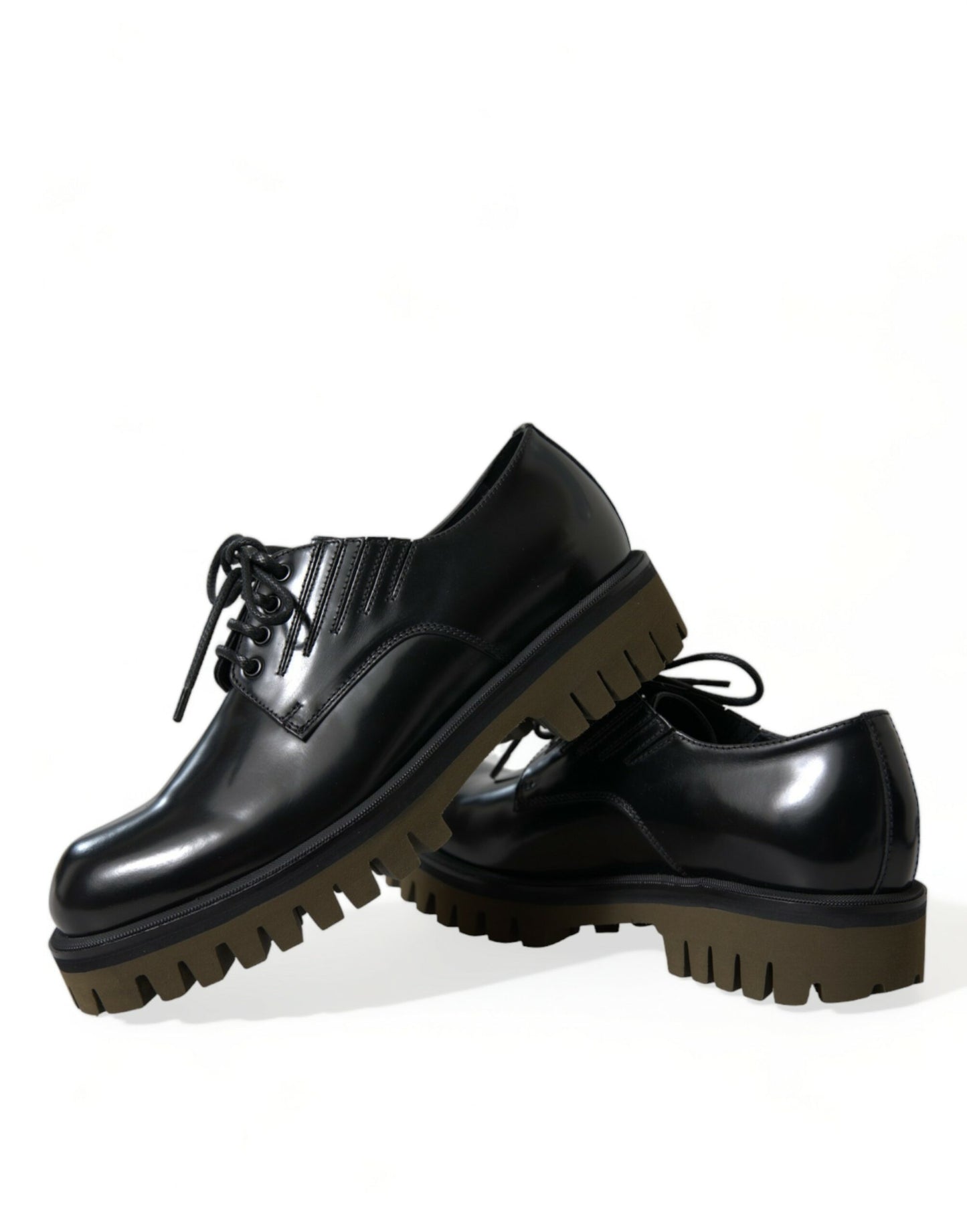 Chaussures Derby élégantes en cuir noir Dolce & Gabbana