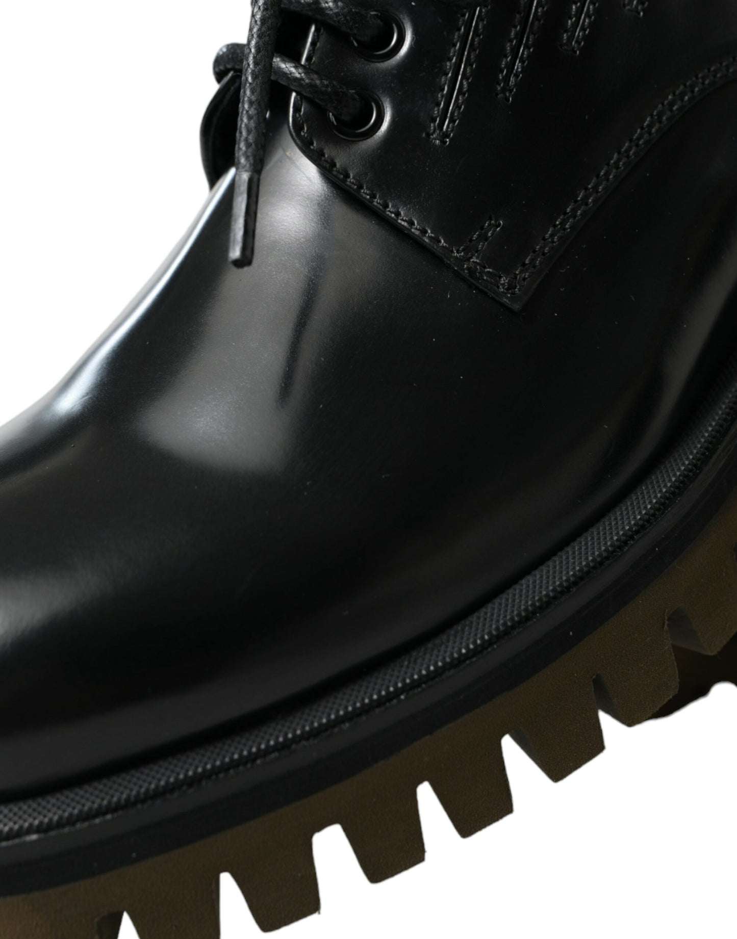 Chaussures Derby élégantes en cuir noir Dolce & Gabbana