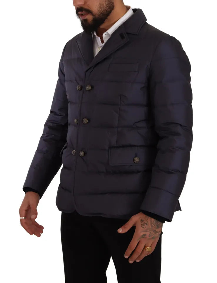 Veste élégante en soie mélangée bleu foncé Dolce & Gabbana