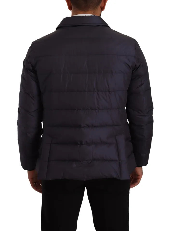 Veste élégante en soie mélangée bleu foncé Dolce & Gabbana