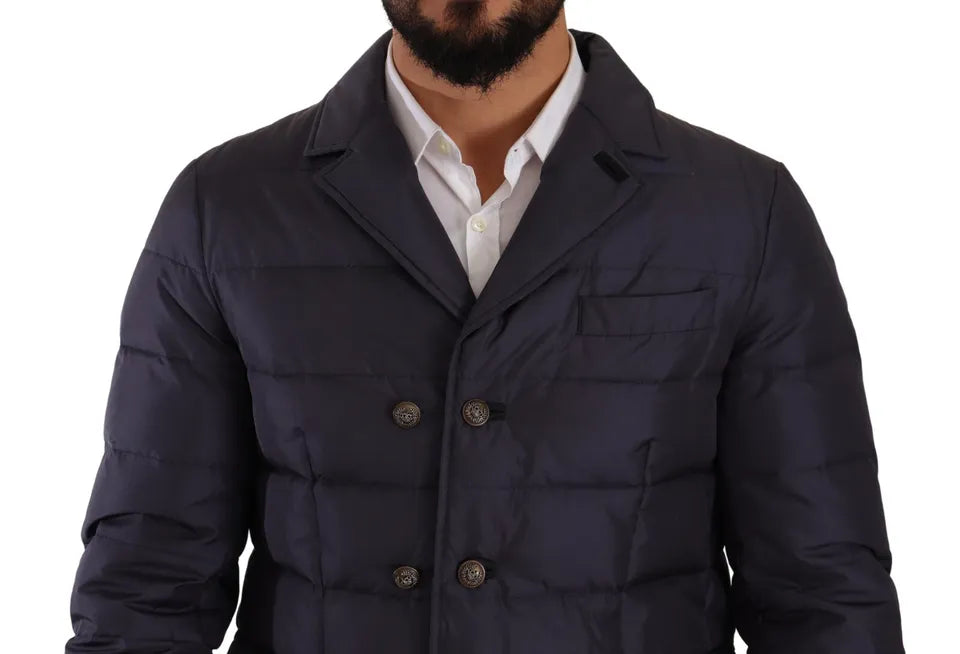 Veste élégante en soie mélangée bleu foncé Dolce & Gabbana
