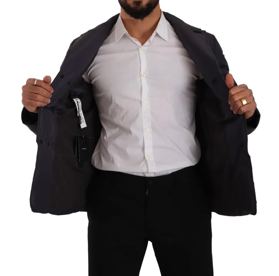 Veste élégante en soie mélangée bleu foncé Dolce & Gabbana