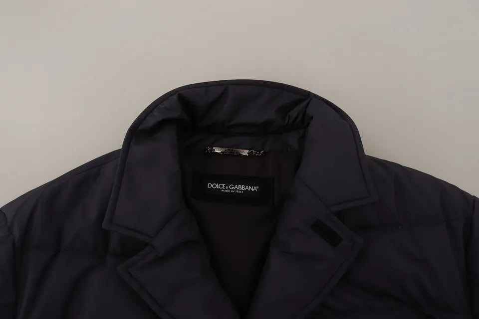 Veste élégante en soie mélangée bleu foncé Dolce & Gabbana