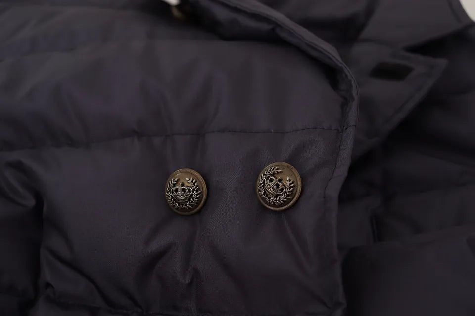 Veste élégante en soie mélangée bleu foncé Dolce & Gabbana