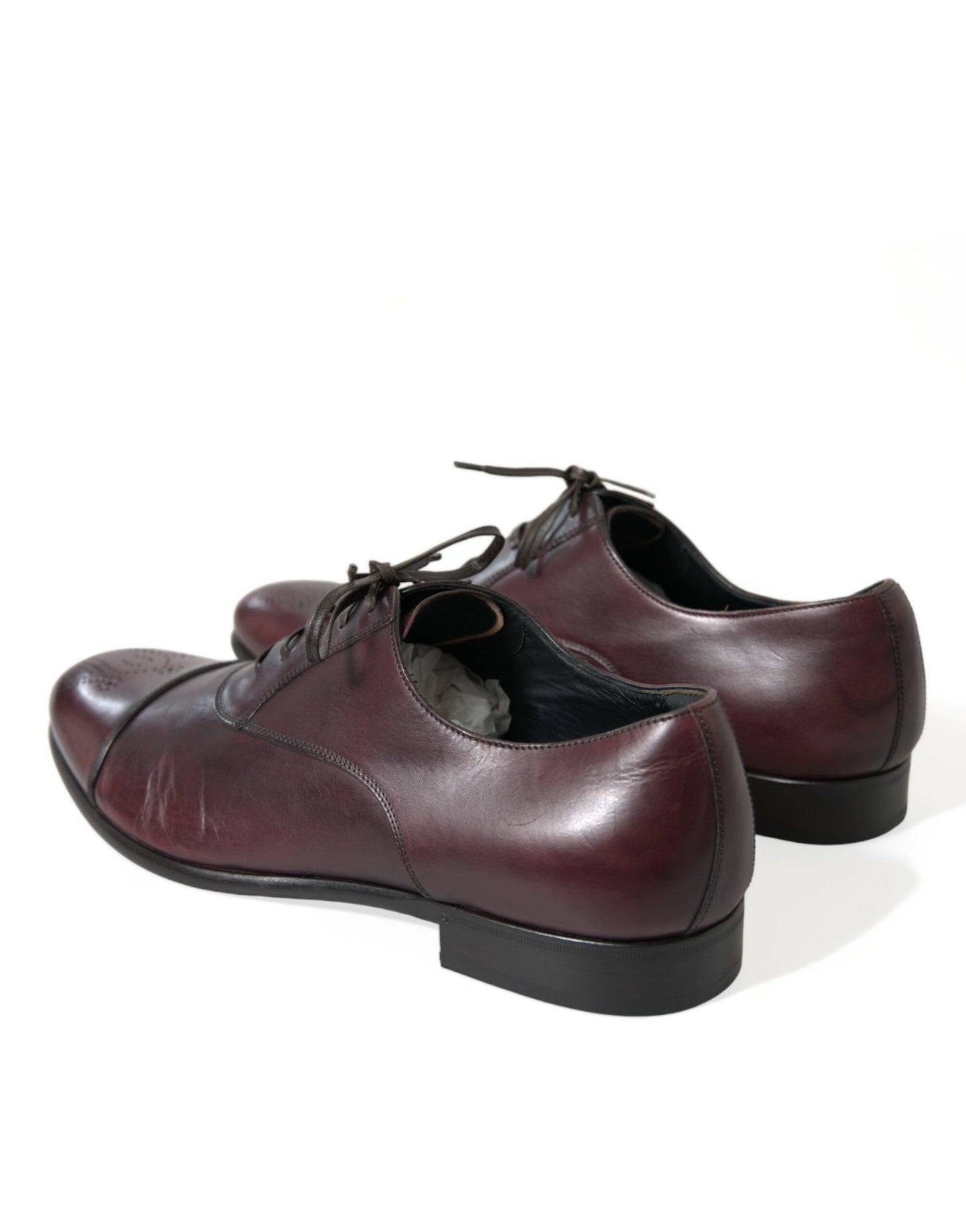 Chaussures Derby élégantes en cuir bordeaux Dolce & Gabbana