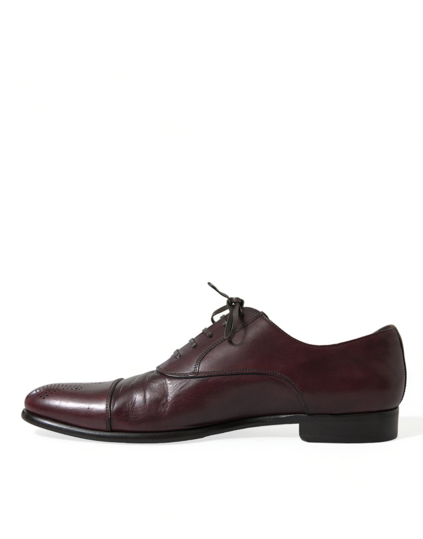 Chaussures Derby élégantes en cuir bordeaux Dolce & Gabbana