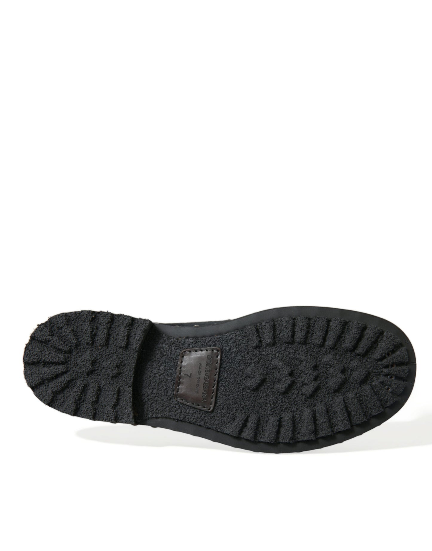 Chaussures Derby élégantes en fourrure de veau noir Dolce & Gabbana