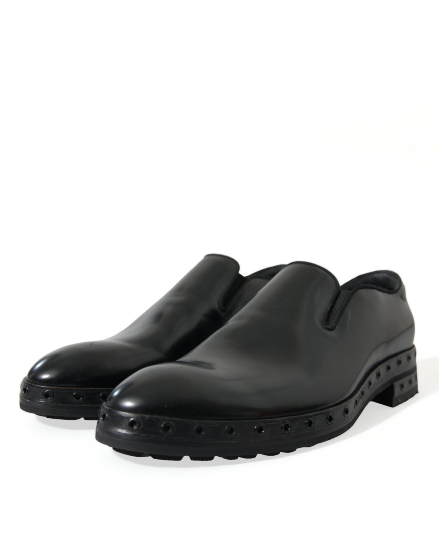 Mocassins cloutés élégants en cuir noir Dolce & Gabbana
